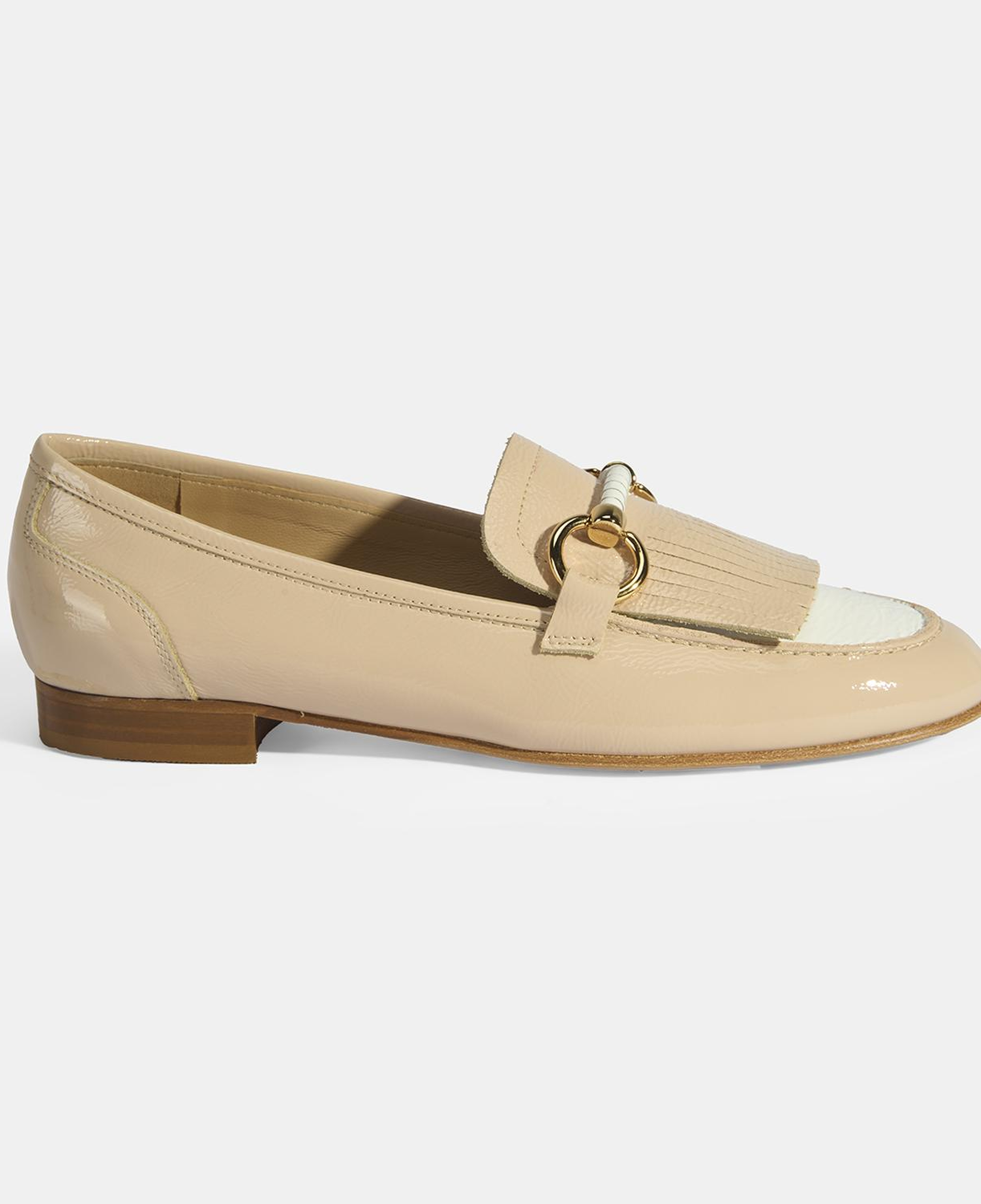 Luca Grossi Kadın Ten Toka Aksesuarlı Püsküllü Rugan Loafer