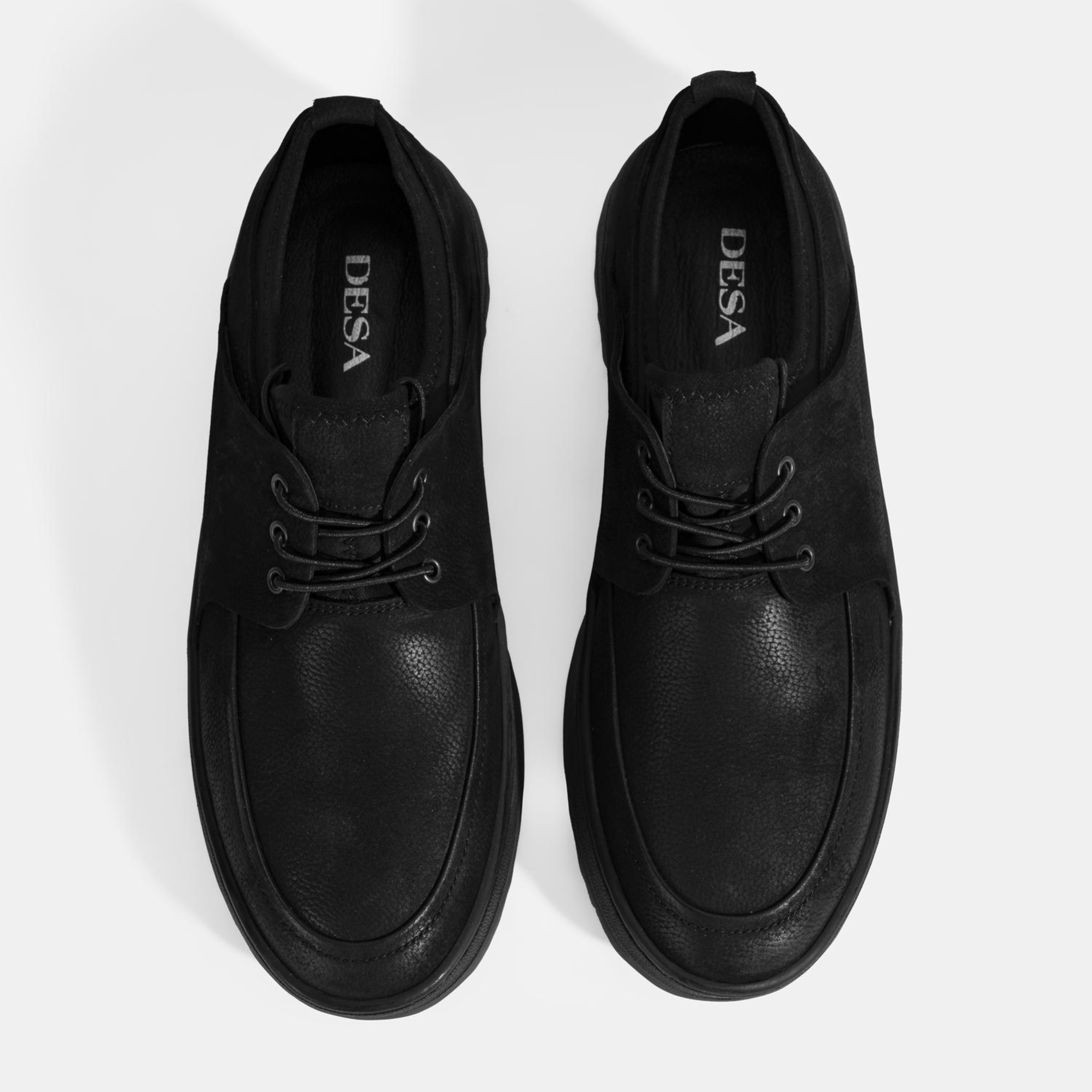 Erkek Siyah Bağcıklı Nubuk Deri Günlük Ayakkabı