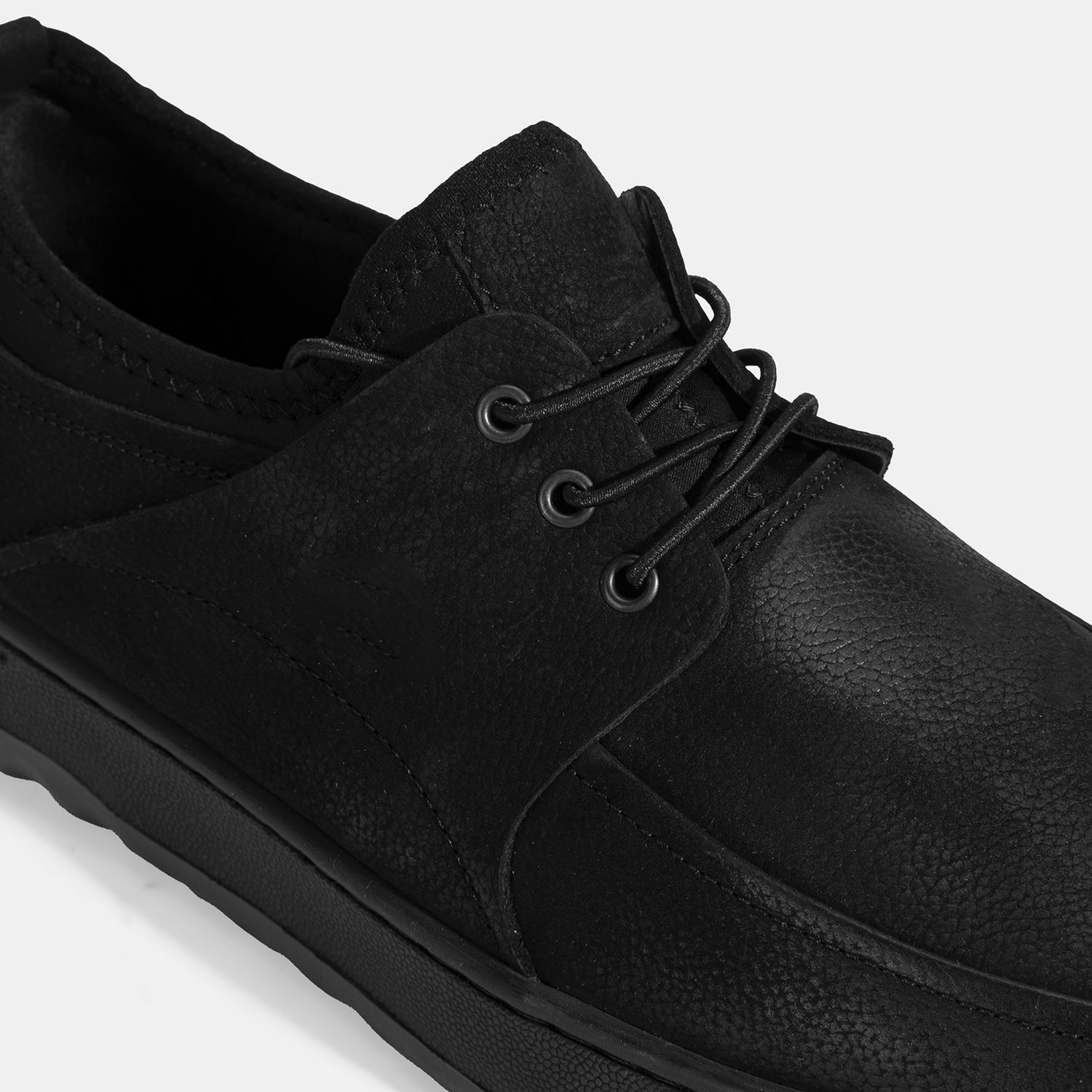 Erkek Siyah Bağcıklı Nubuk Deri Günlük Ayakkabı