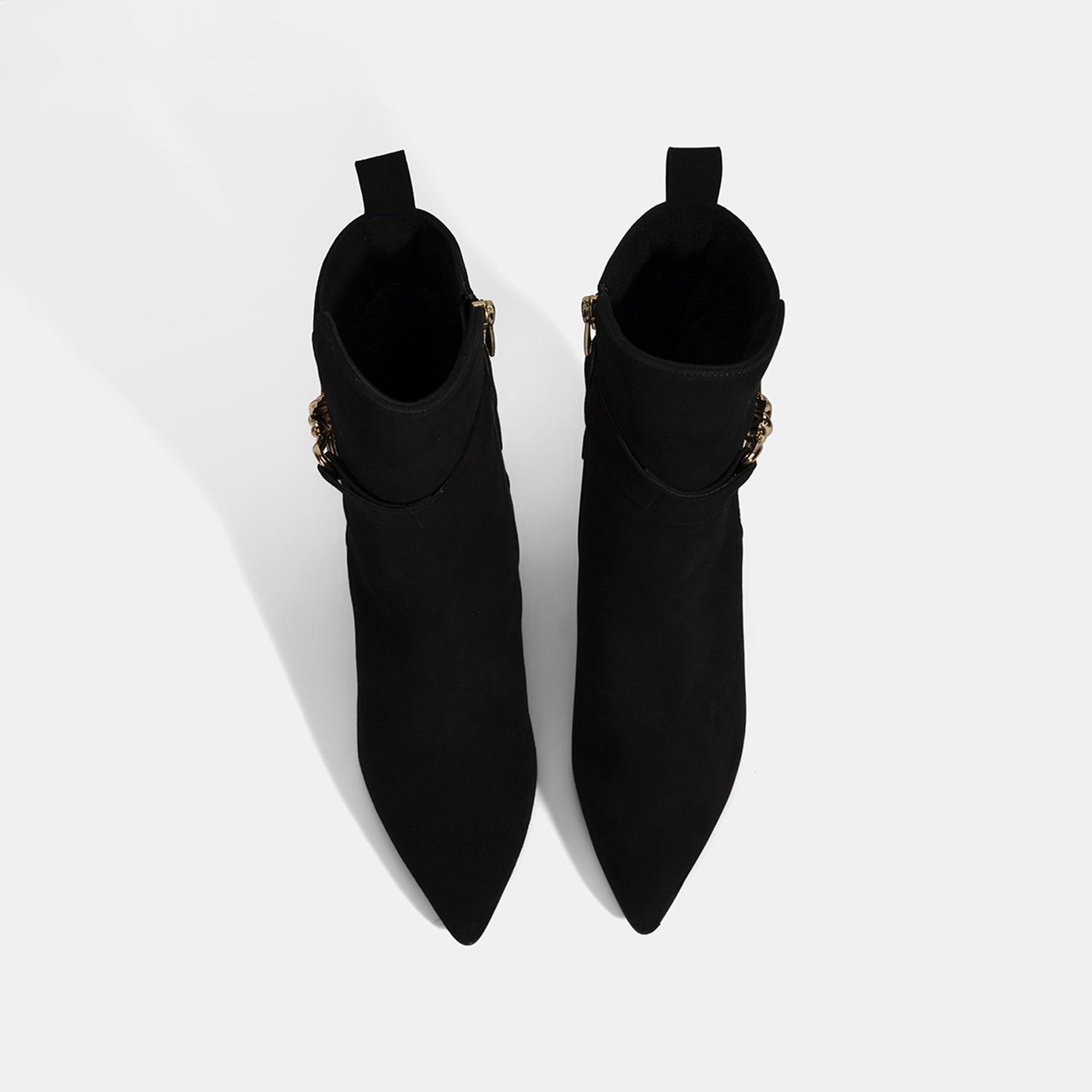 Kadın Siyah Sivri Burunlu İnce Topuklu Süet Çizme