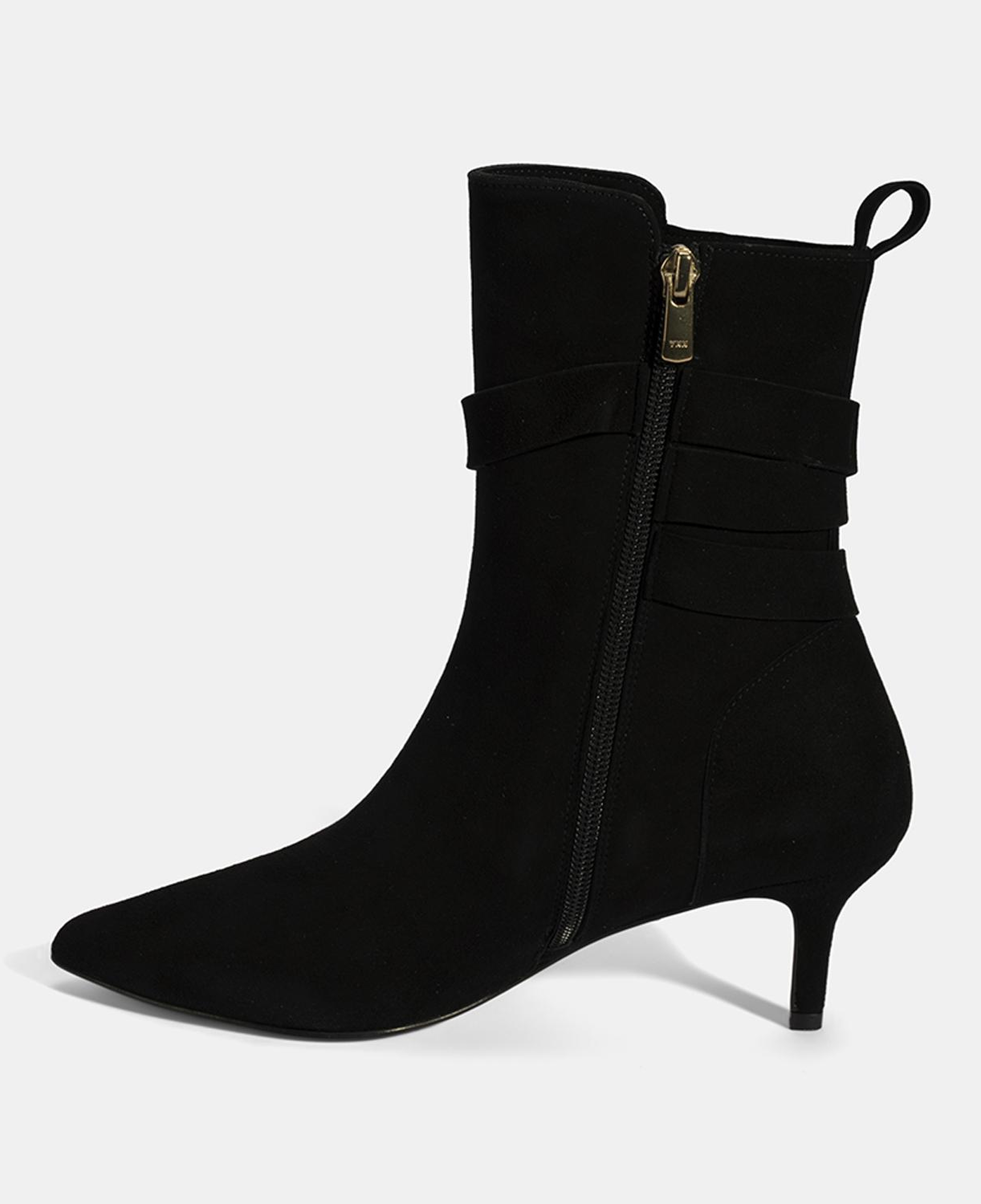 Kadın Siyah Sivri Burunlu İnce Topuklu Süet Çizme