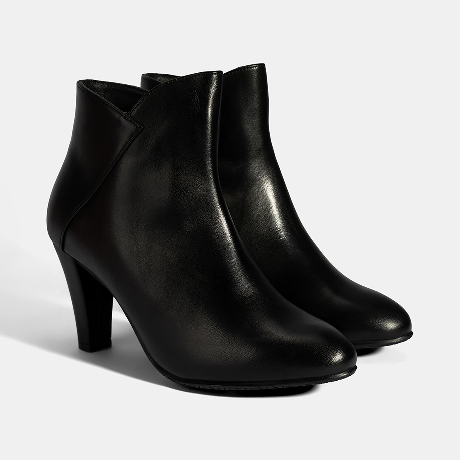 Kadın Siyah DesaComfort Deri Topuklu Chelsea Bot