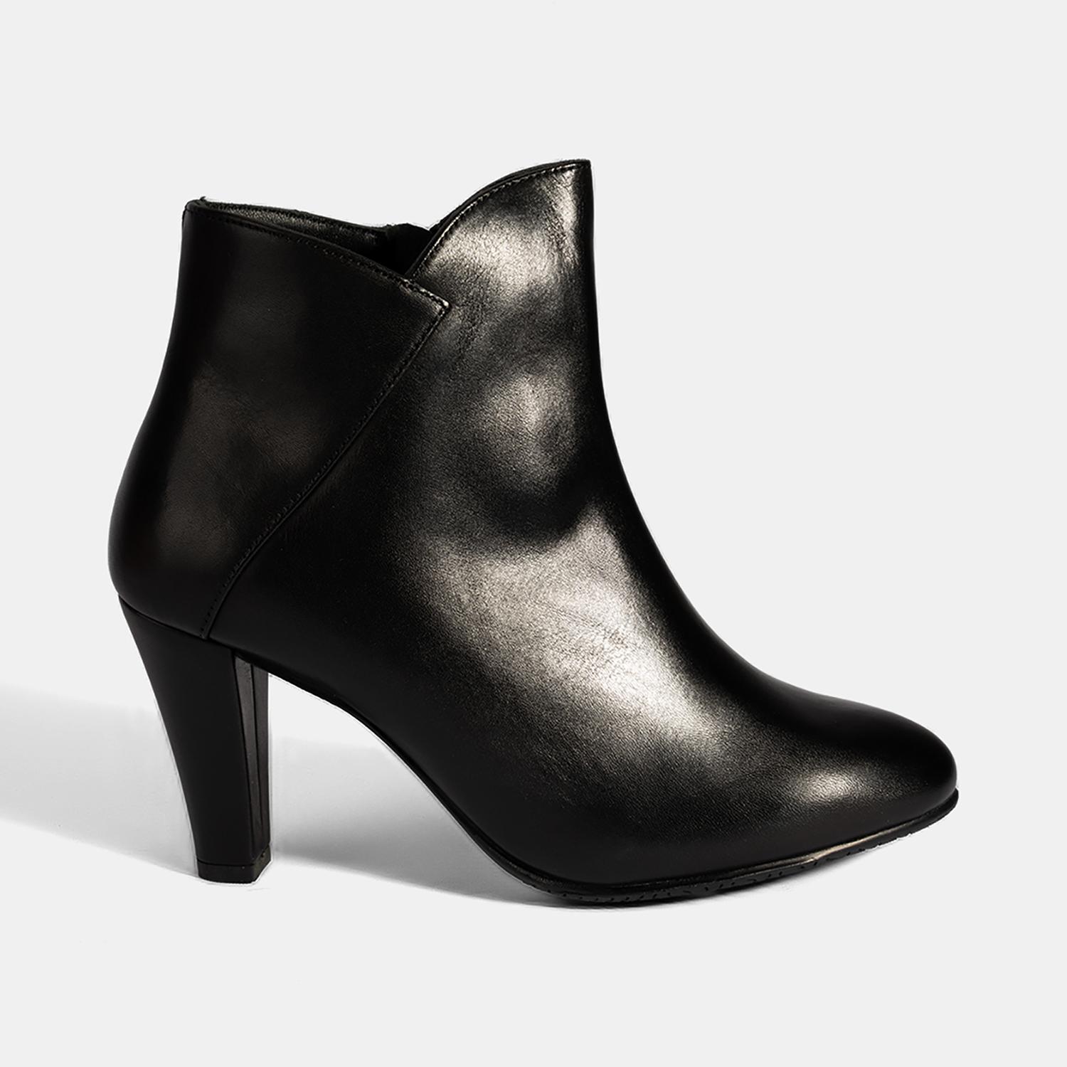 Kadın Siyah DesaComfort Deri Topuklu Chelsea Bot