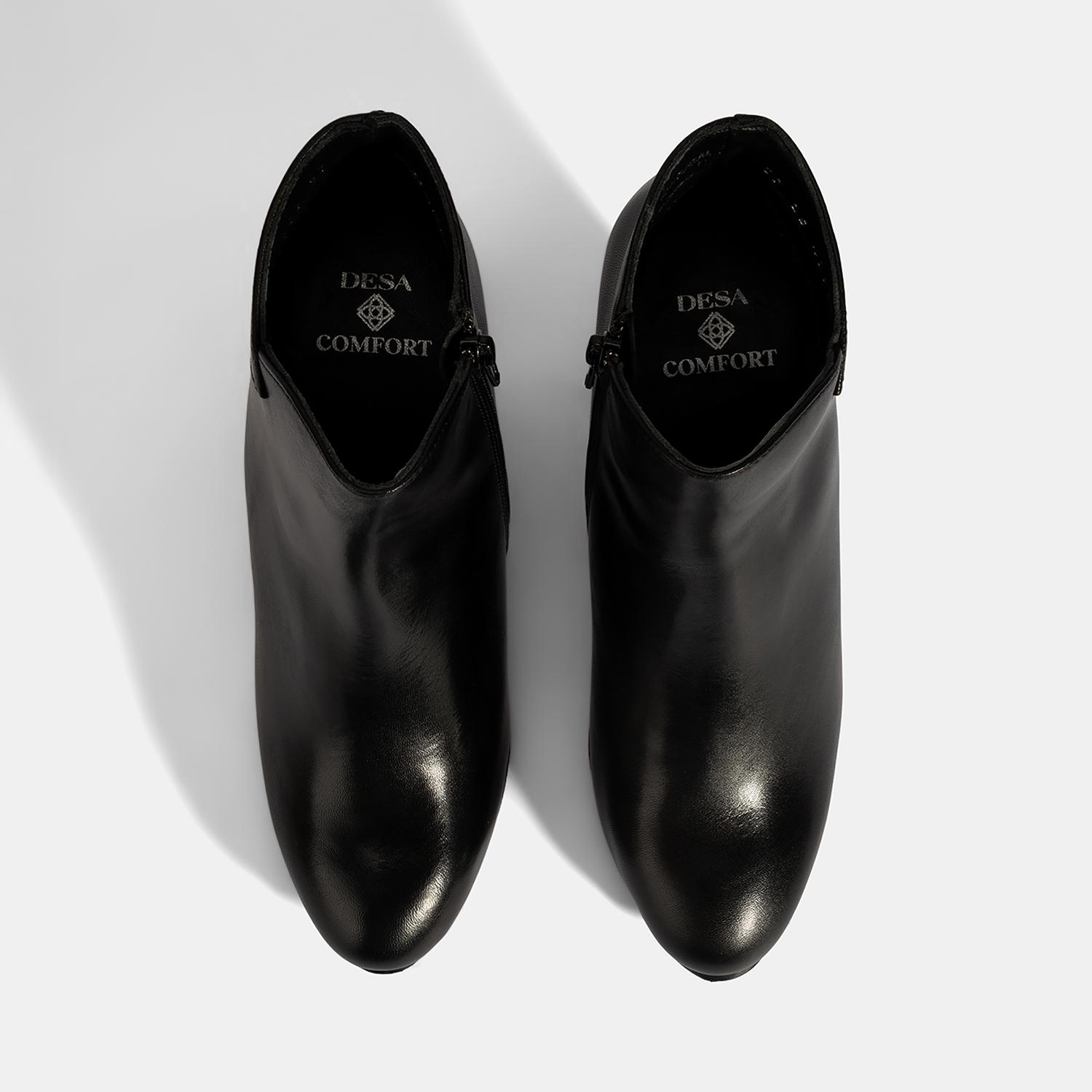 Kadın Siyah DesaComfort Deri Topuklu Chelsea Bot