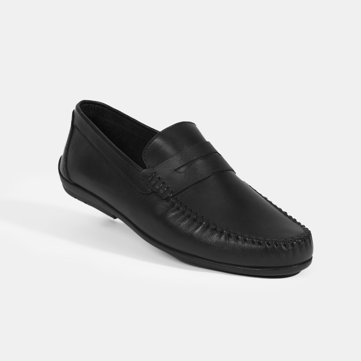 Jovian Siyah Erkek Deri Slip-On Loafer
