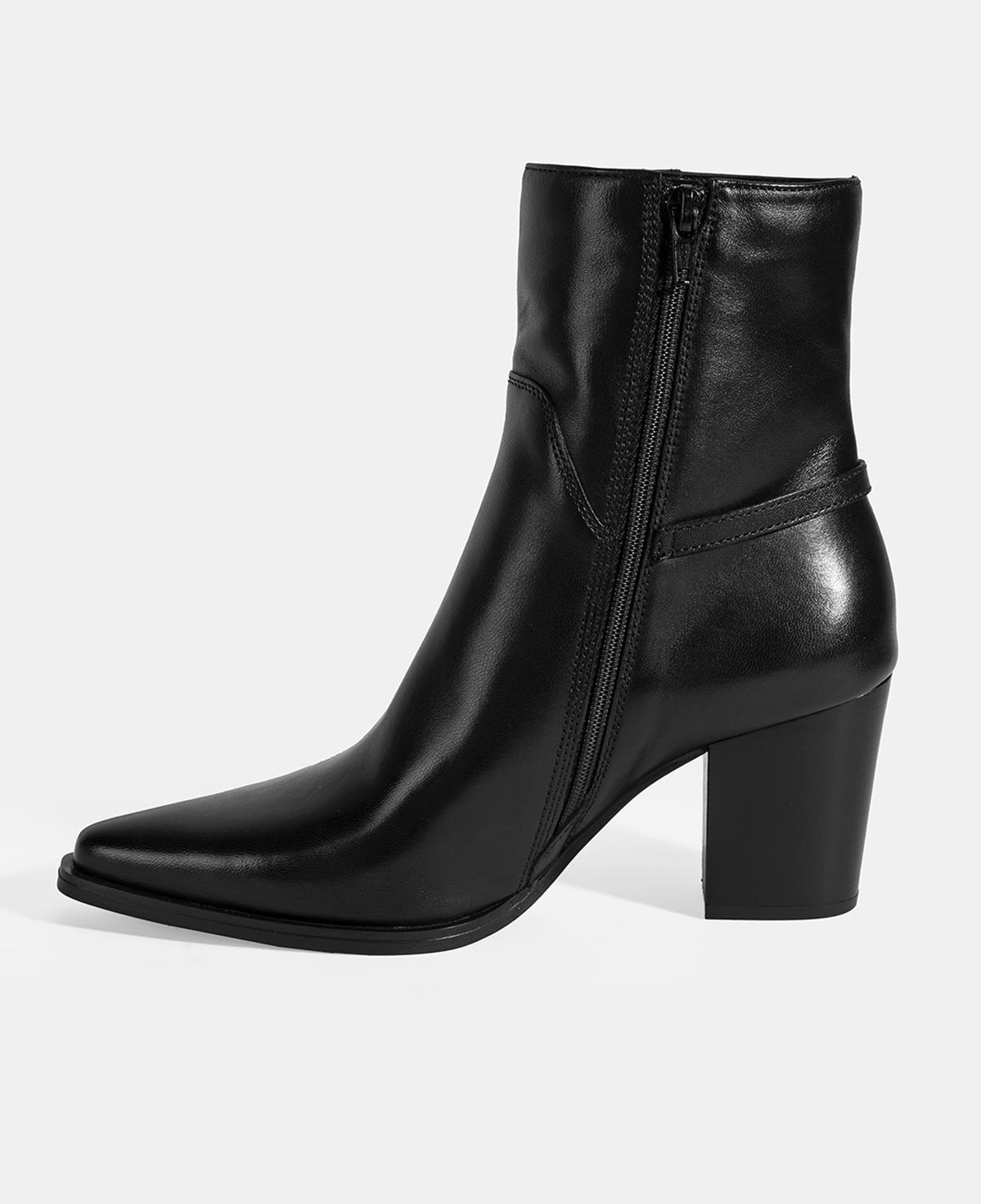 Kadın Kalın Topuklu Deri Bot