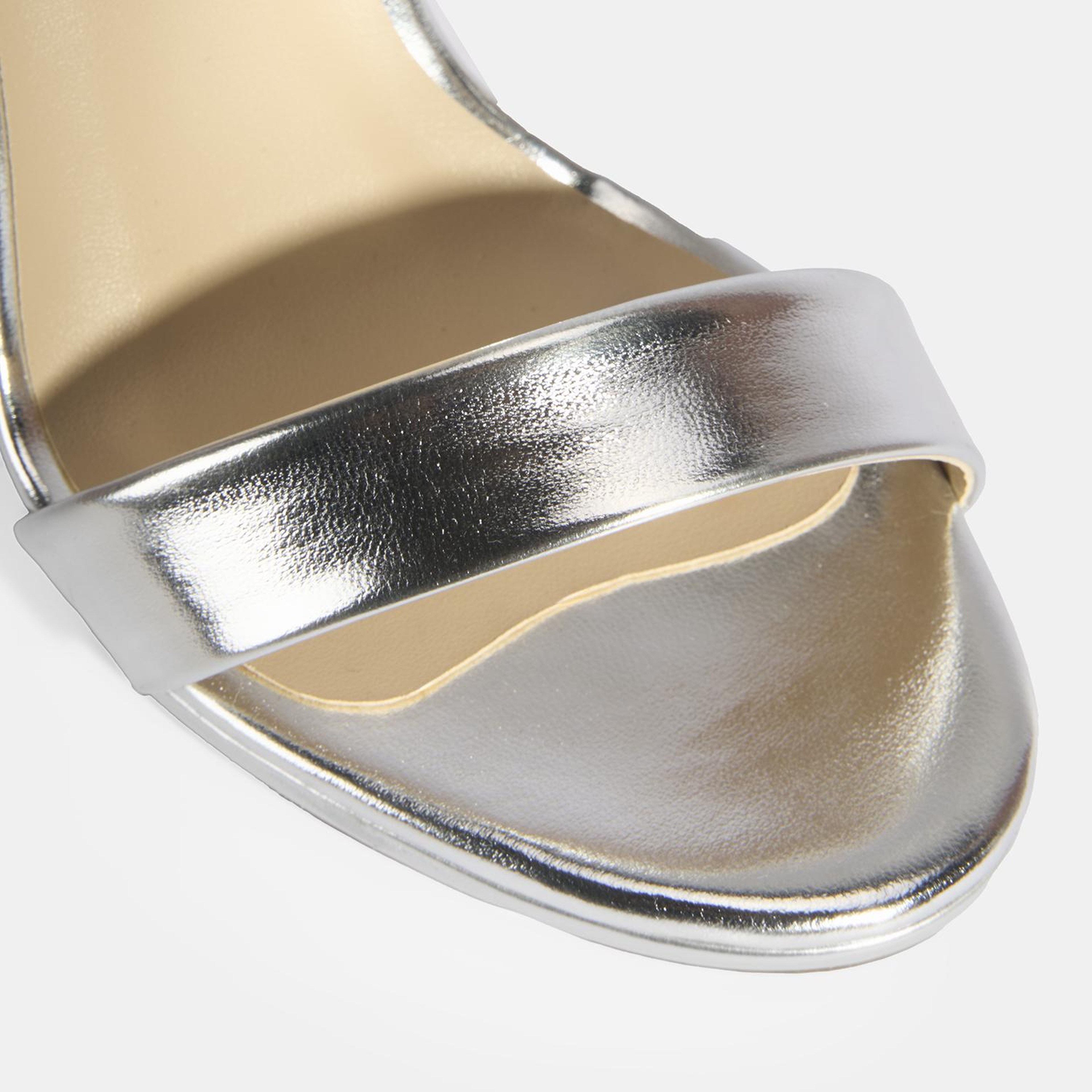 Kadın Gümüş Topuklu Abiye Sandalet