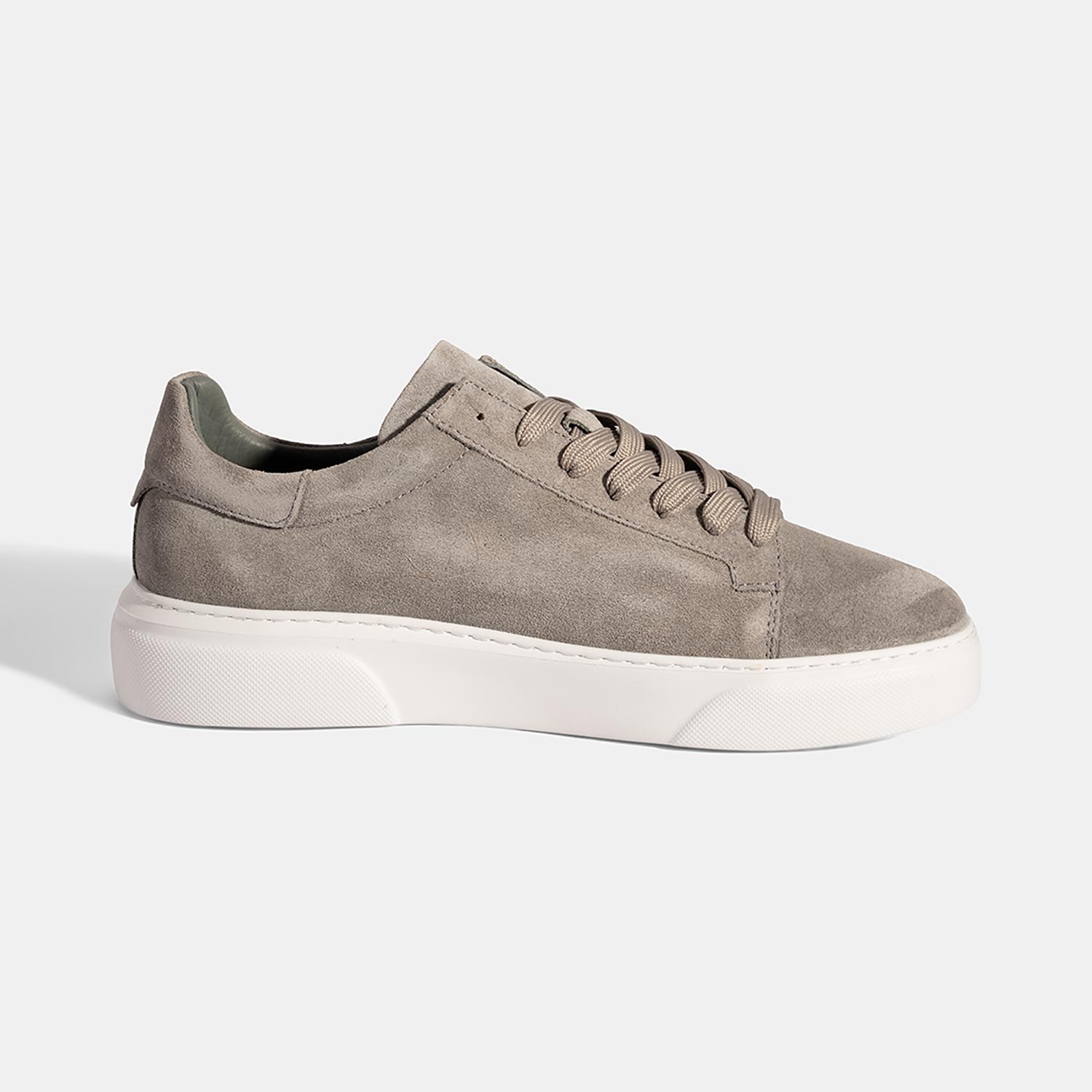 Erkek Gri Bağcıklı Deri Günlük Ayakkabı