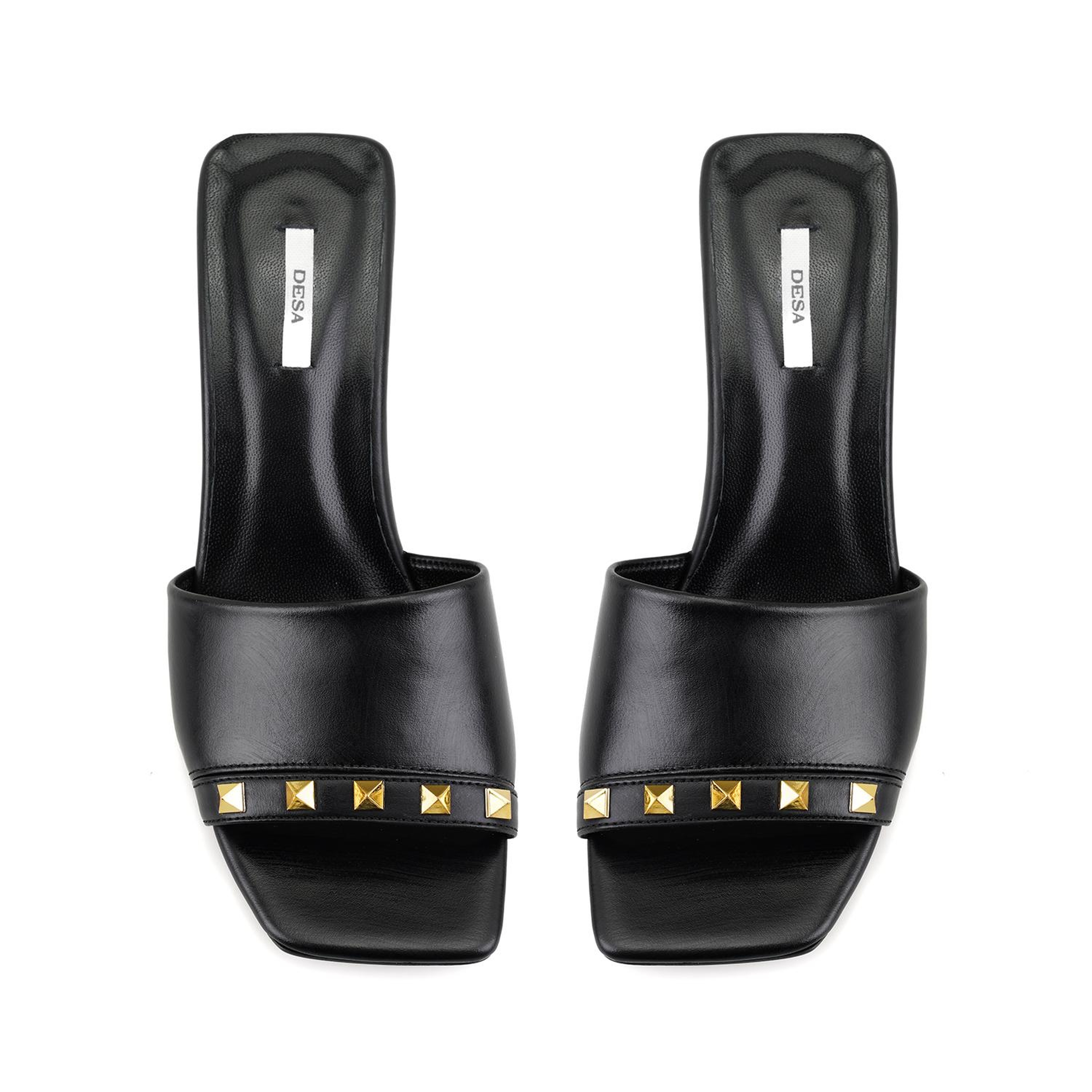 Kadın Siyah Topuklu Deri Terlik