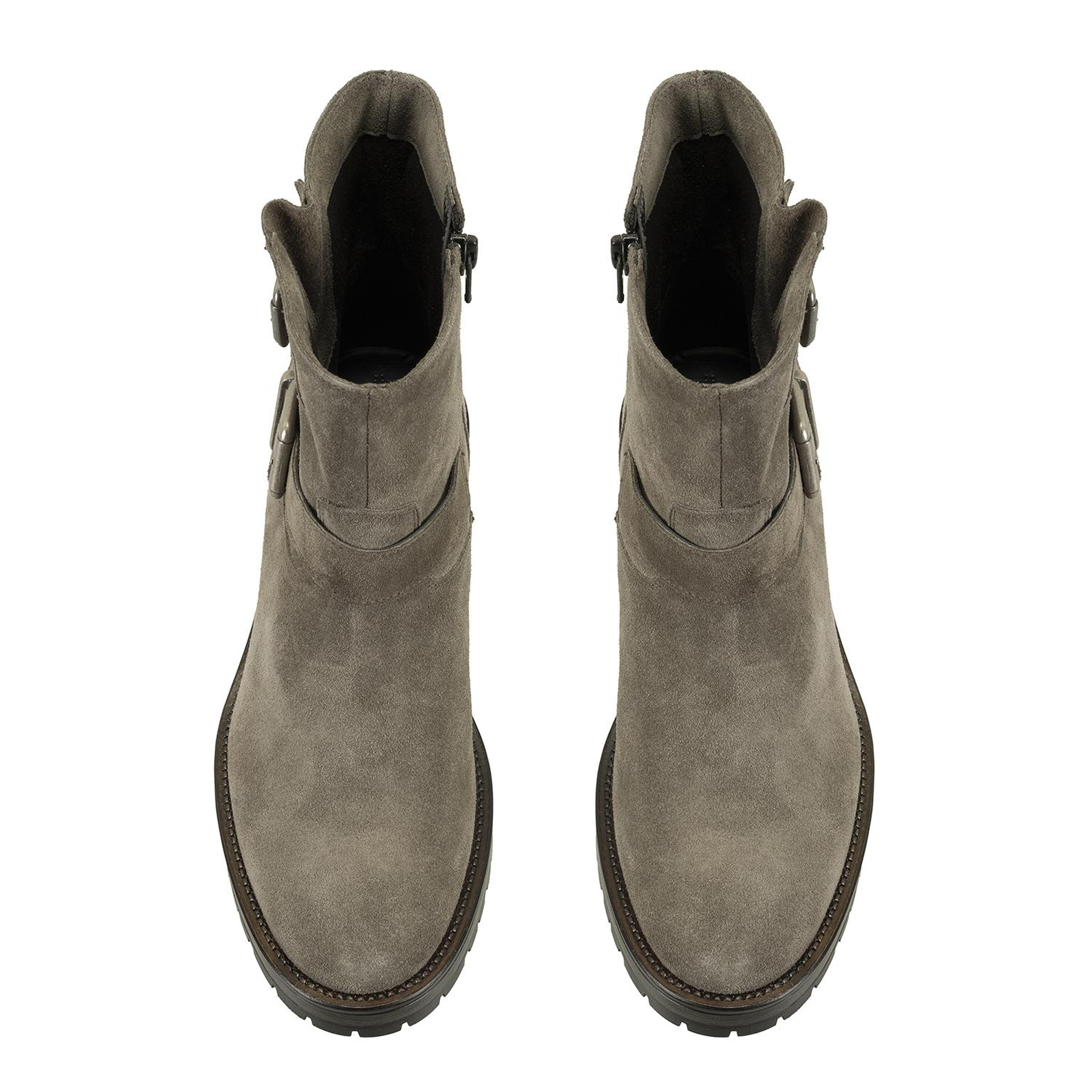 Brices Kemer Aksesuarlı Vizon Kadın Topuklu Süet Bot