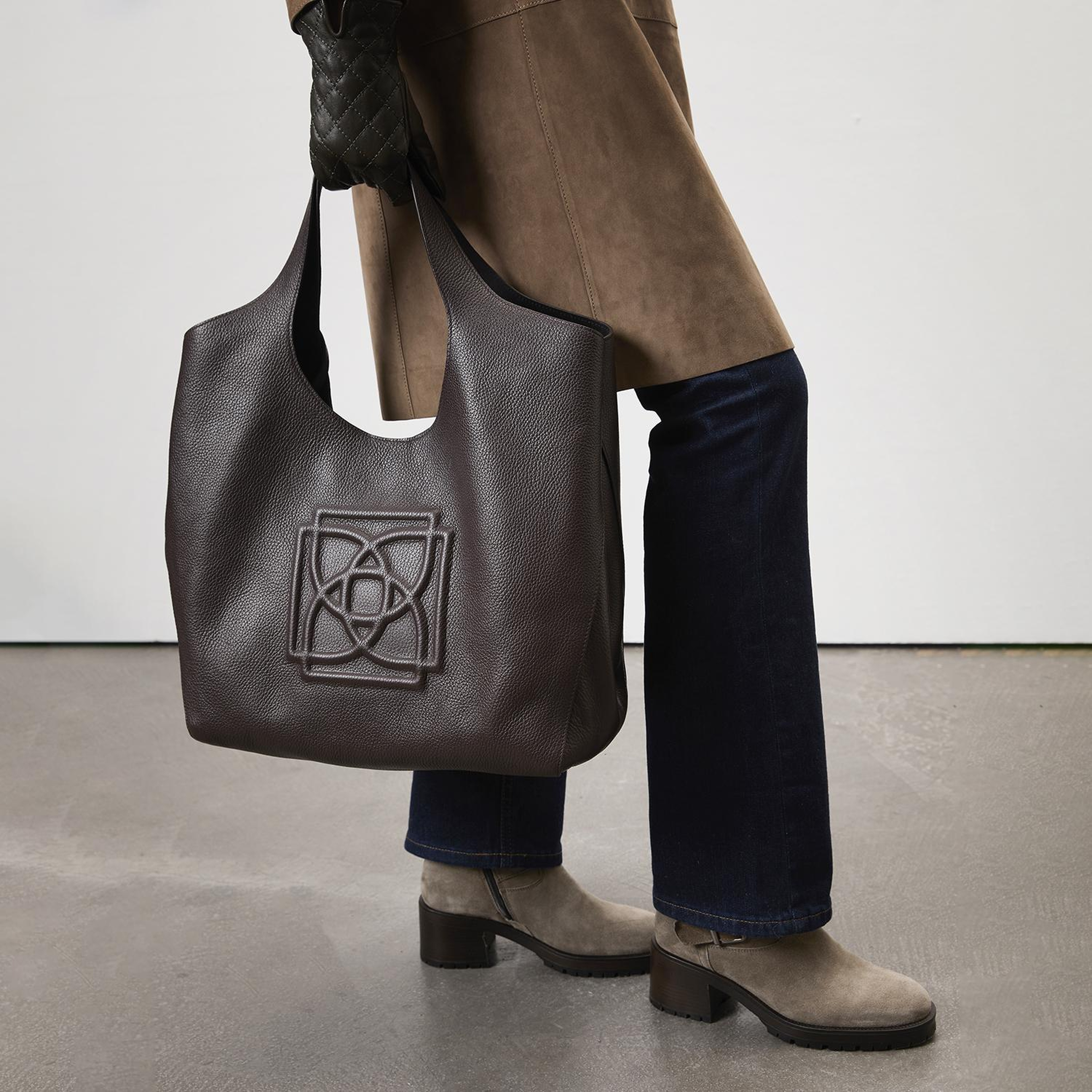 Brices Kemer Aksesuarlı Vizon Kadın Topuklu Süet Bot