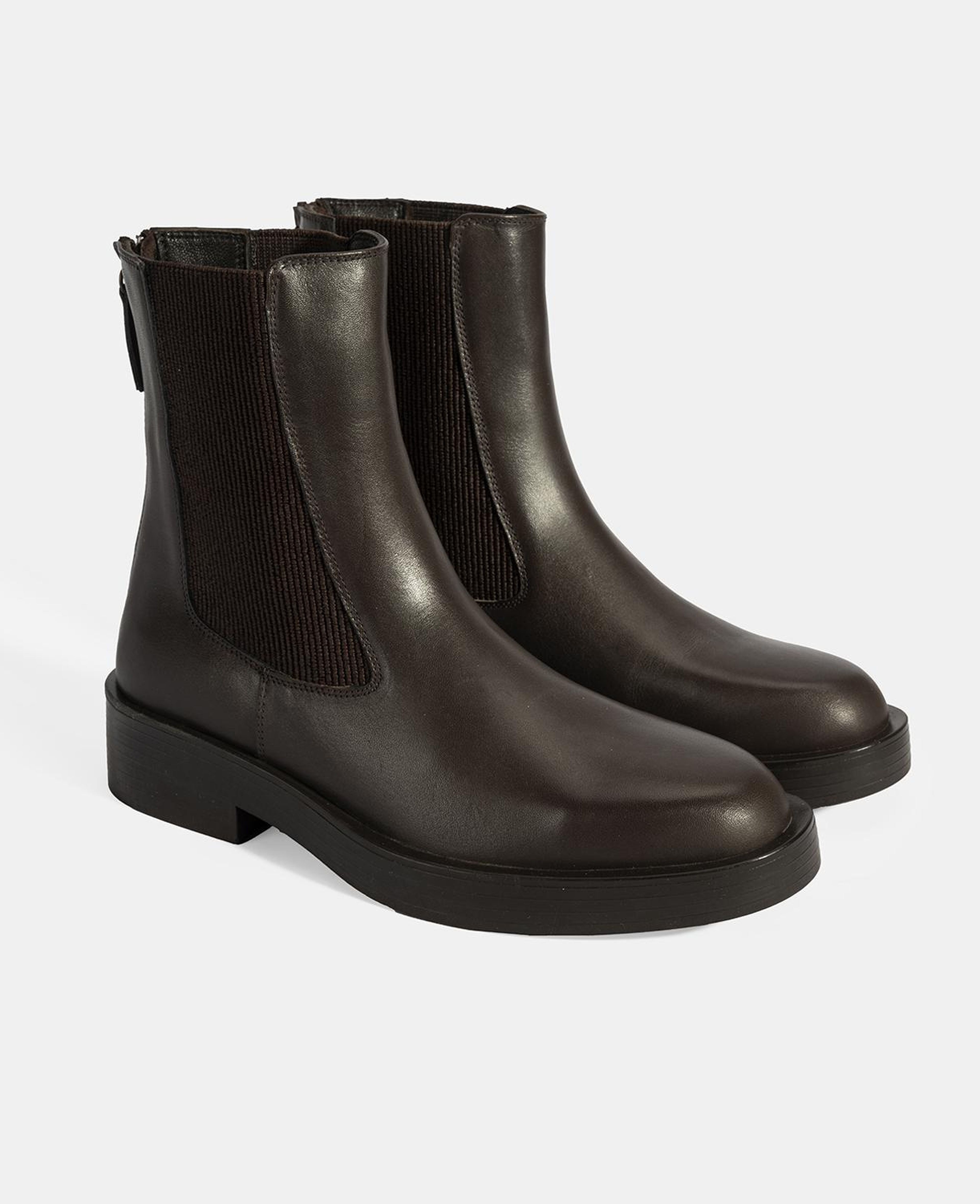 Kadın Kahve Lastikli Deri Chelsea Bot