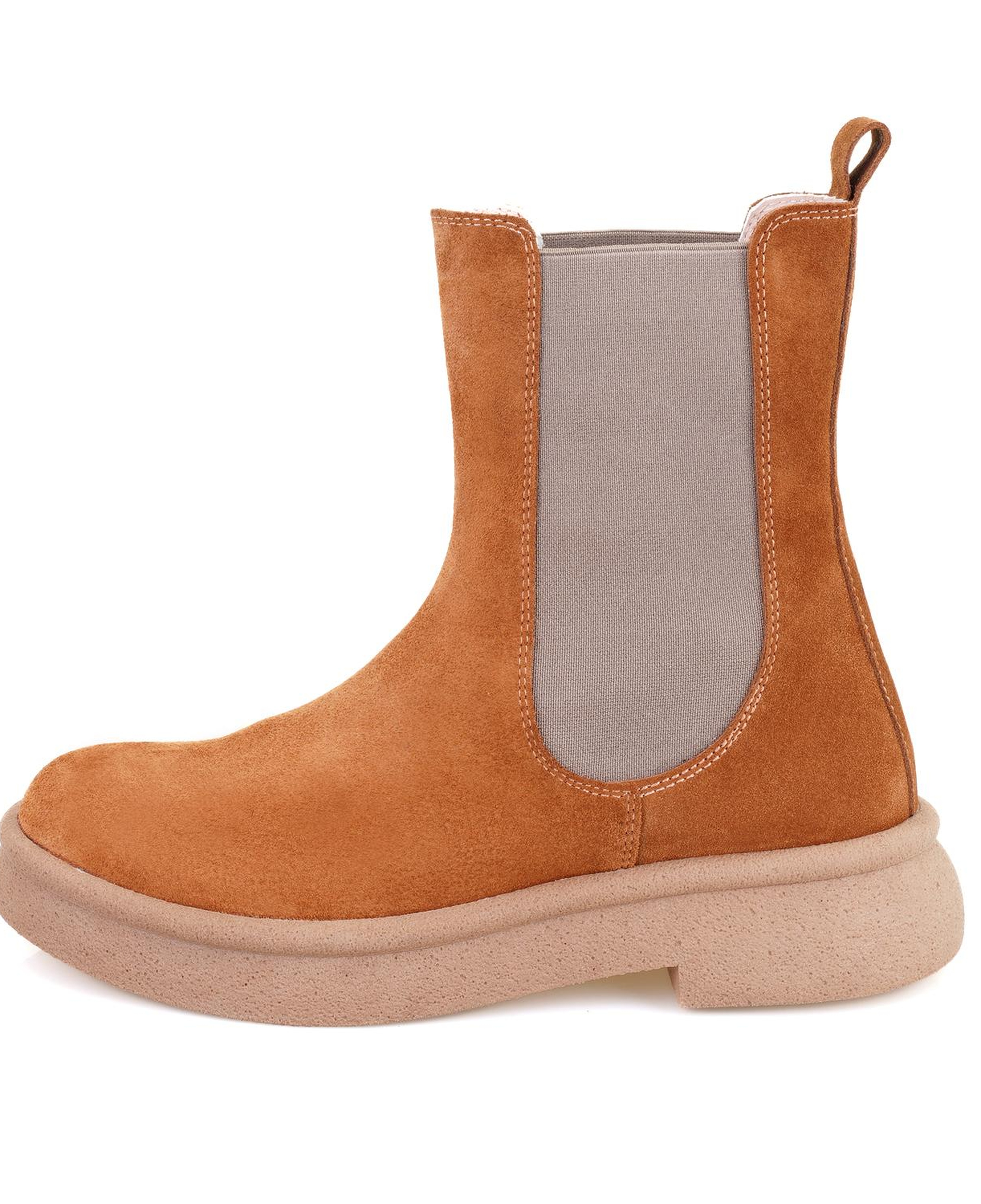 Kadın Taba Lastikli Nubuk Deri Chelsea Bot