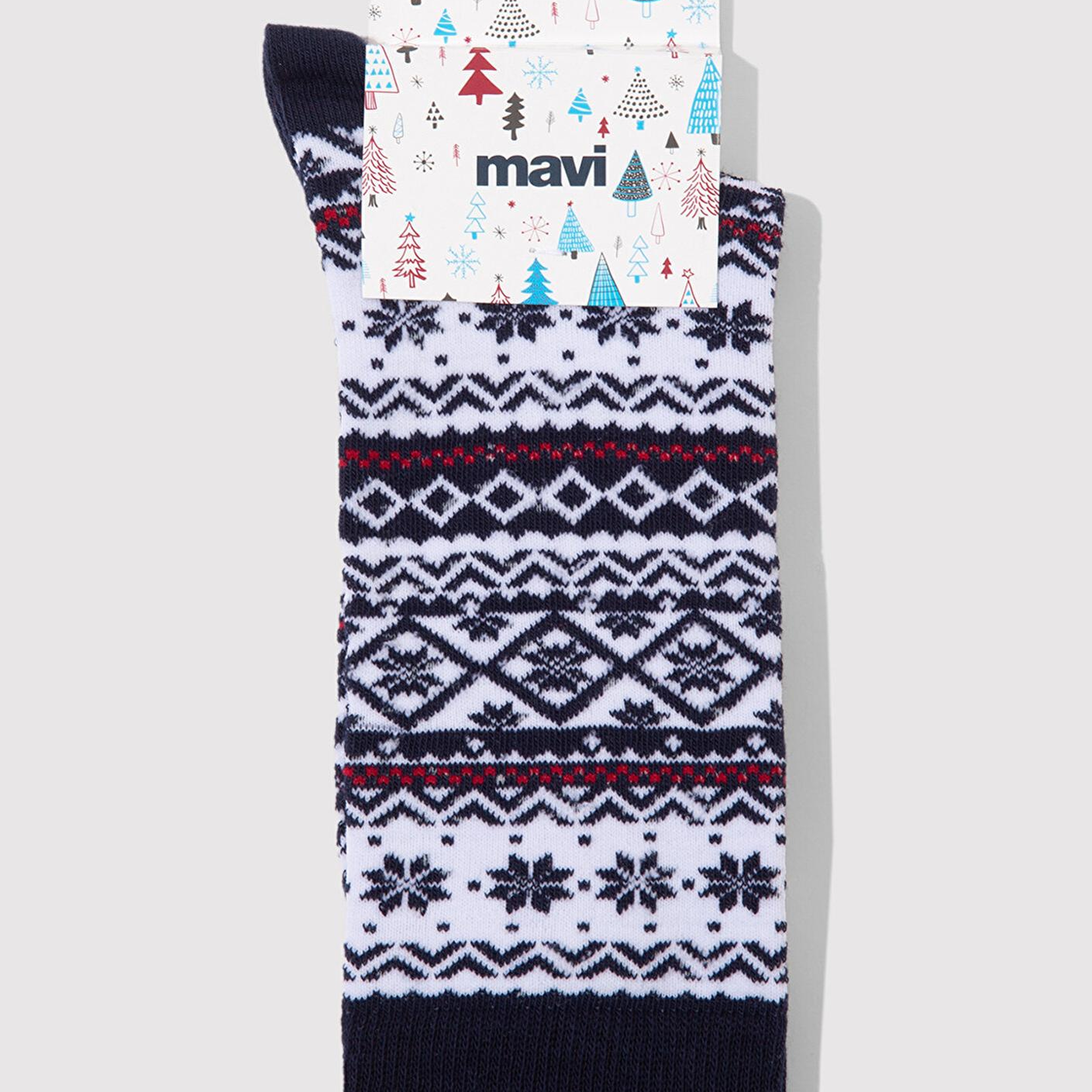 Mavi Yılbaşı Temalı Lacivert Soket Çorap 0912115-70490