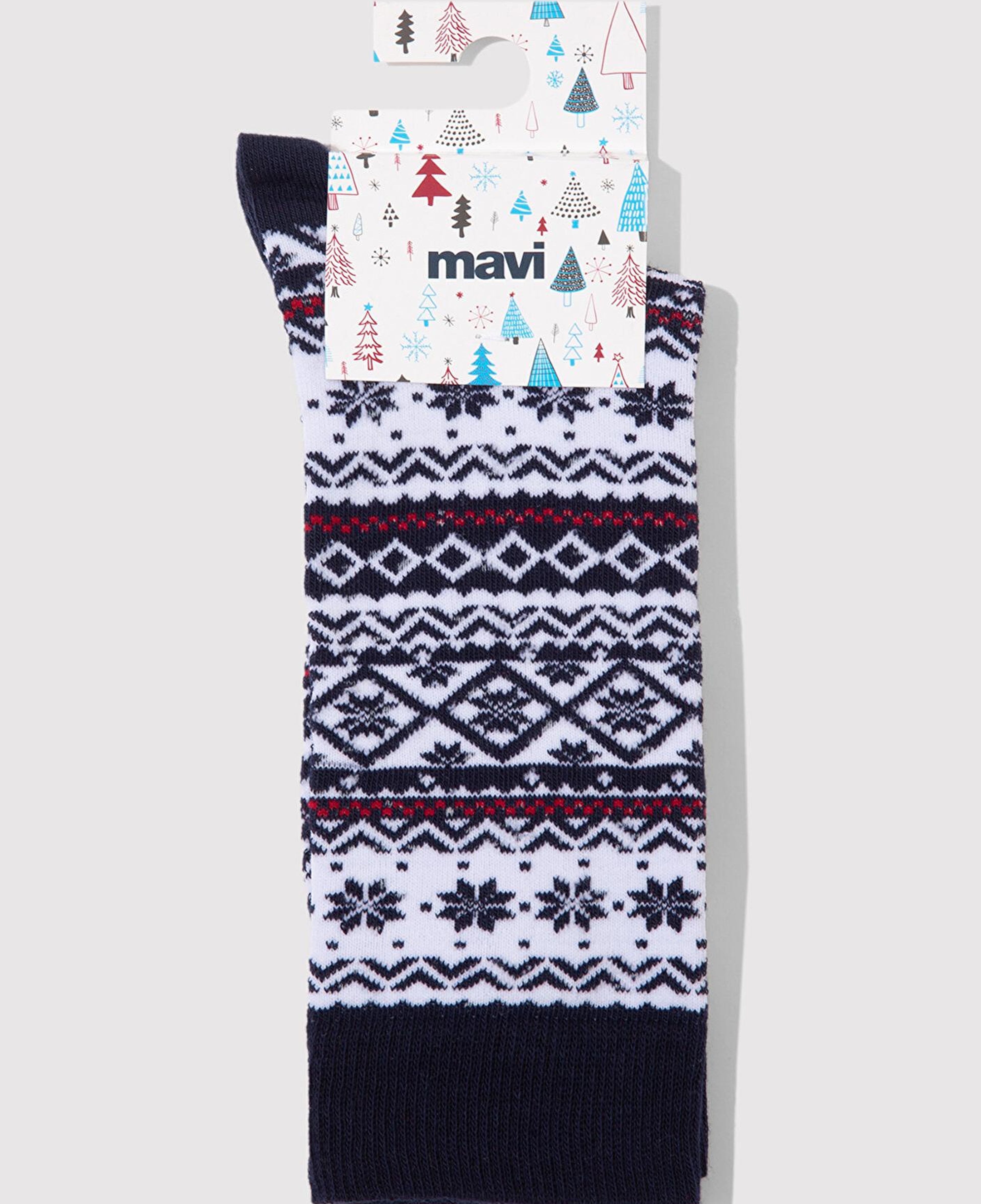 Mavi Yılbaşı Temalı Lacivert Soket Çorap 0912115-70490