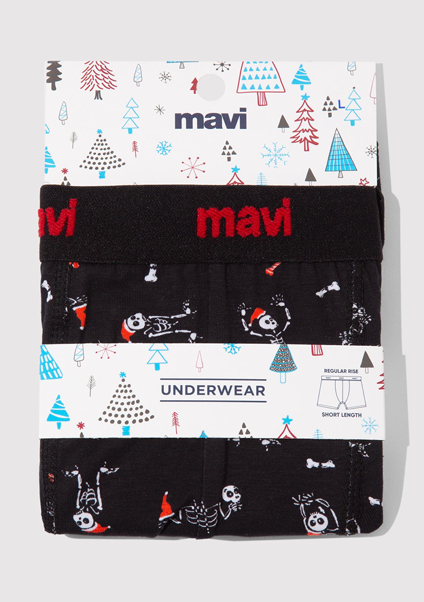 Mavi Yılbaşı Temalı Baskılı Boxer 0912176-900