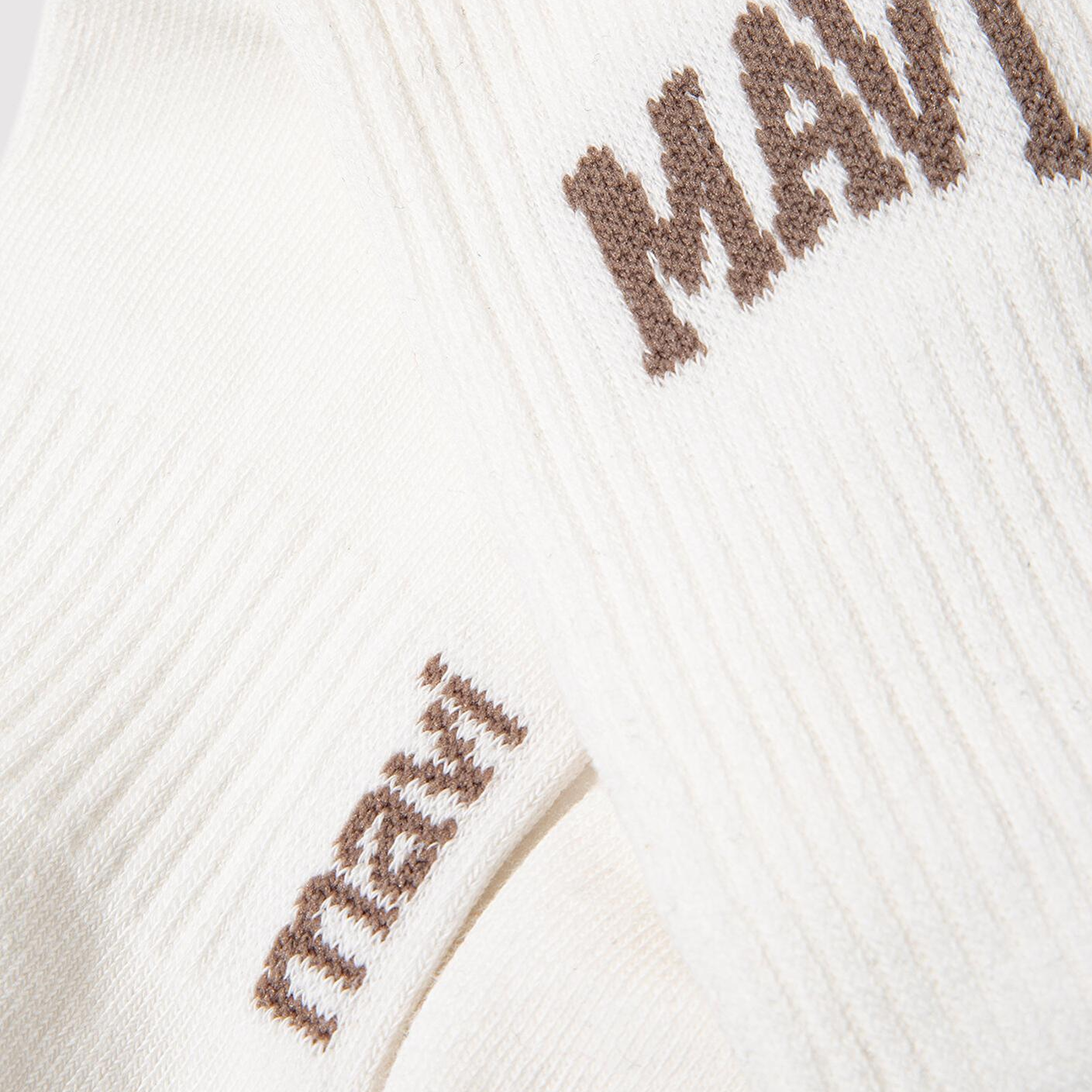 Mavi Mavi Logo Baskılı Ekru Soket Çorap 0911160-22937