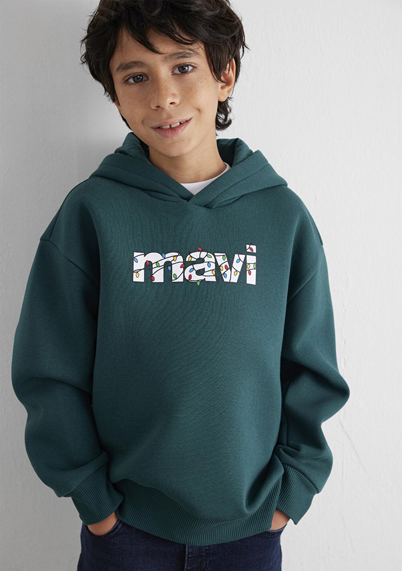 Mavi Yılbaşı Temalı Yeşil Sweatshirt 6S10178-71932