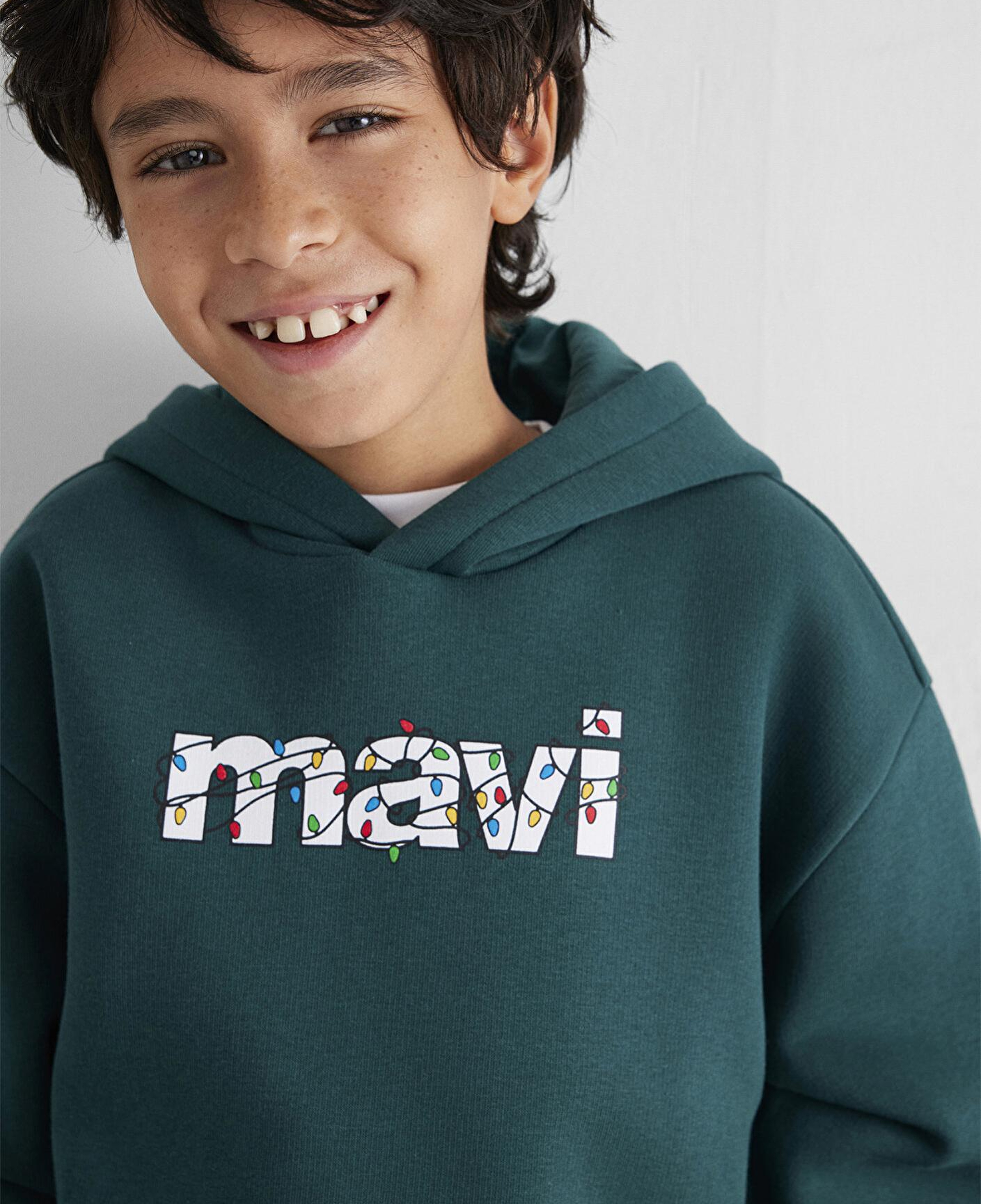 Mavi Yılbaşı Temalı Yeşil Sweatshirt 6S10178-71932