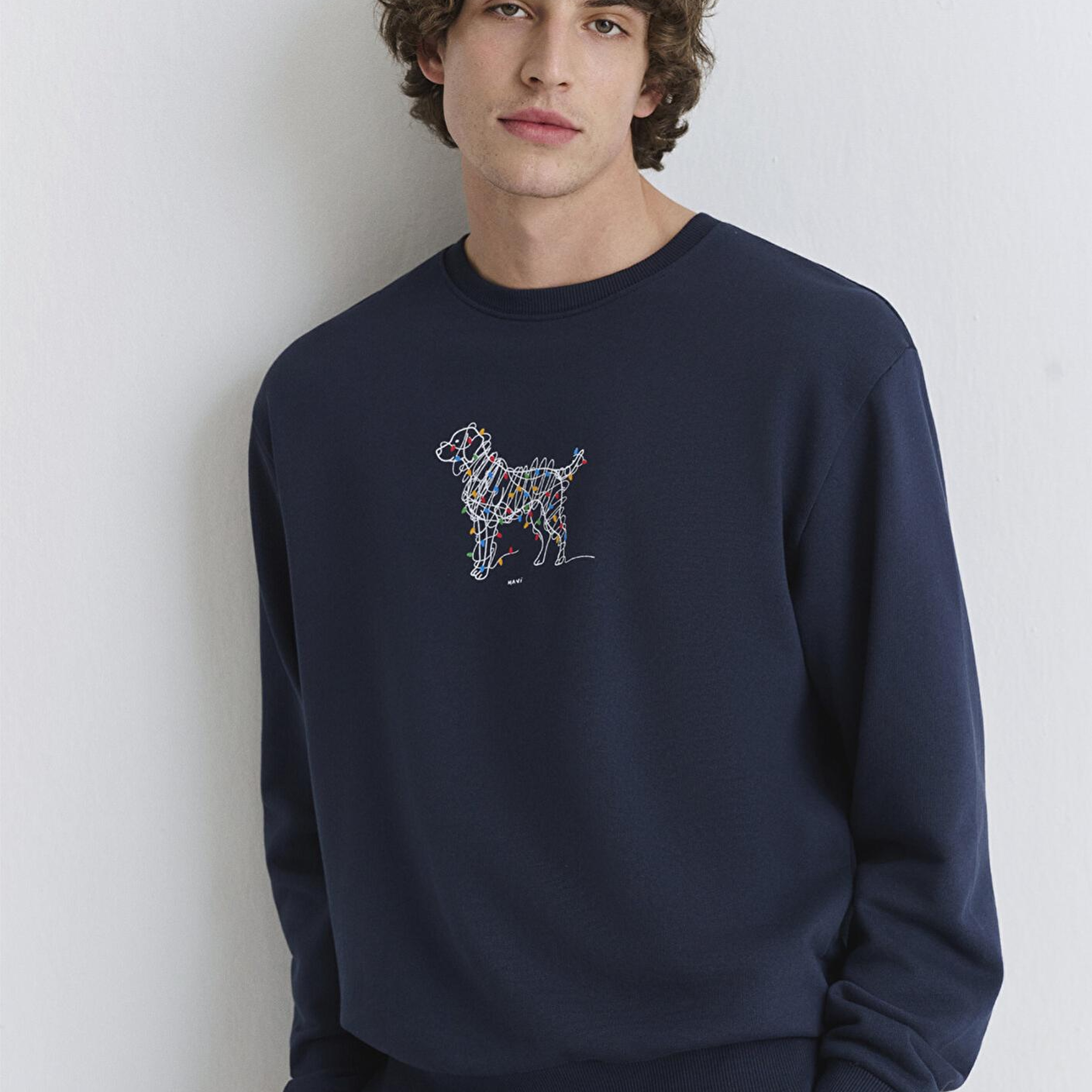 Mavi Yılbaşı Temalı Lacivert Sweatshirt 0S10553-82318