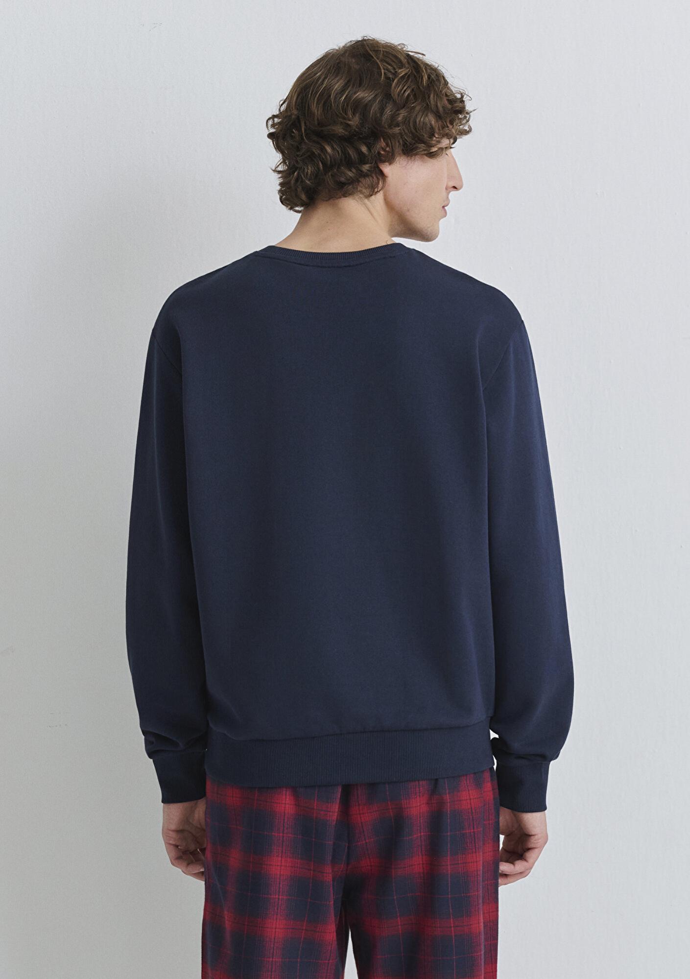 Mavi Yılbaşı Temalı Lacivert Sweatshirt 0S10553-82318