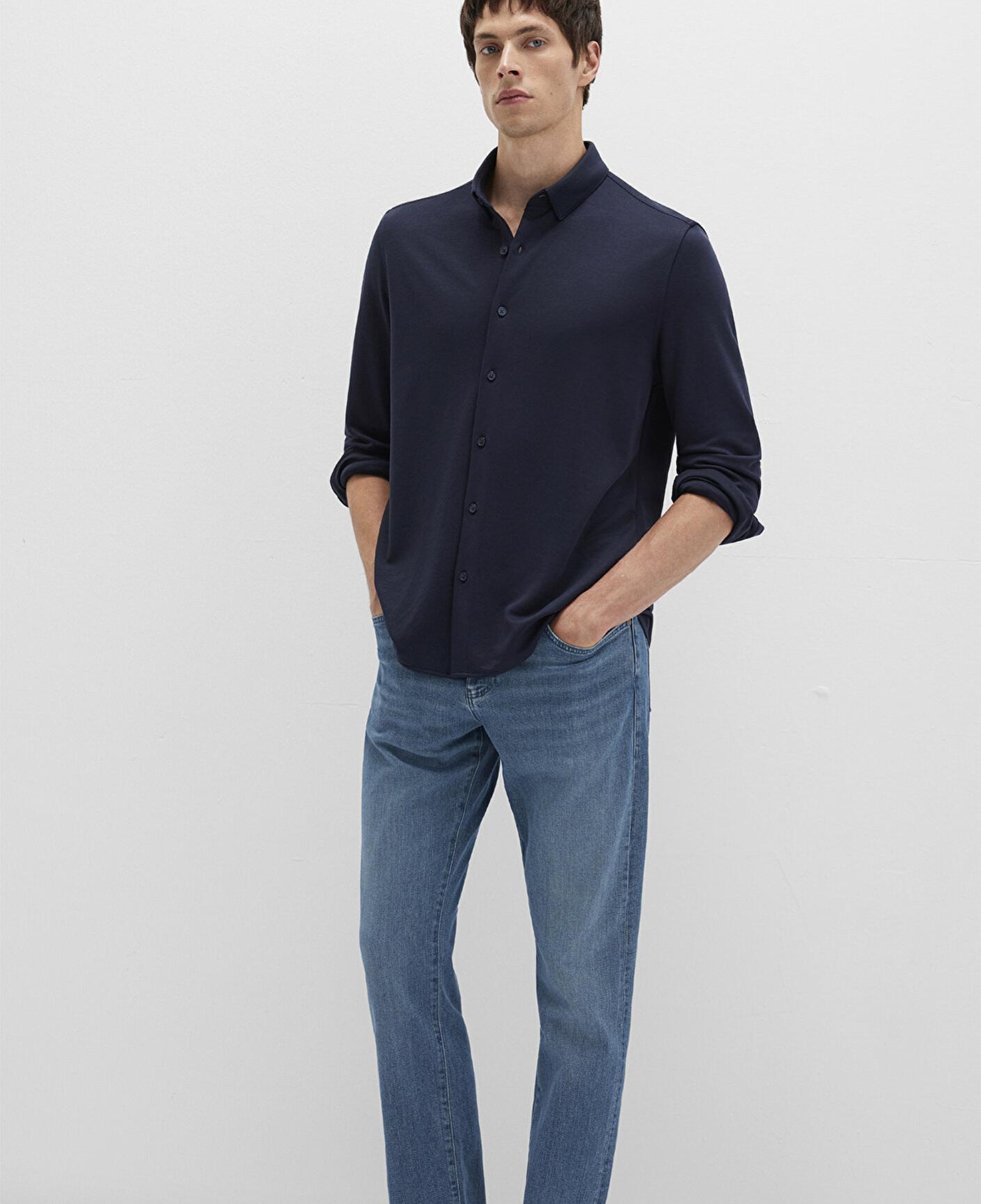 Mavi Mavi Black Lacivert Gömlek Slim Fit / Dar Kesim 0211908-70488