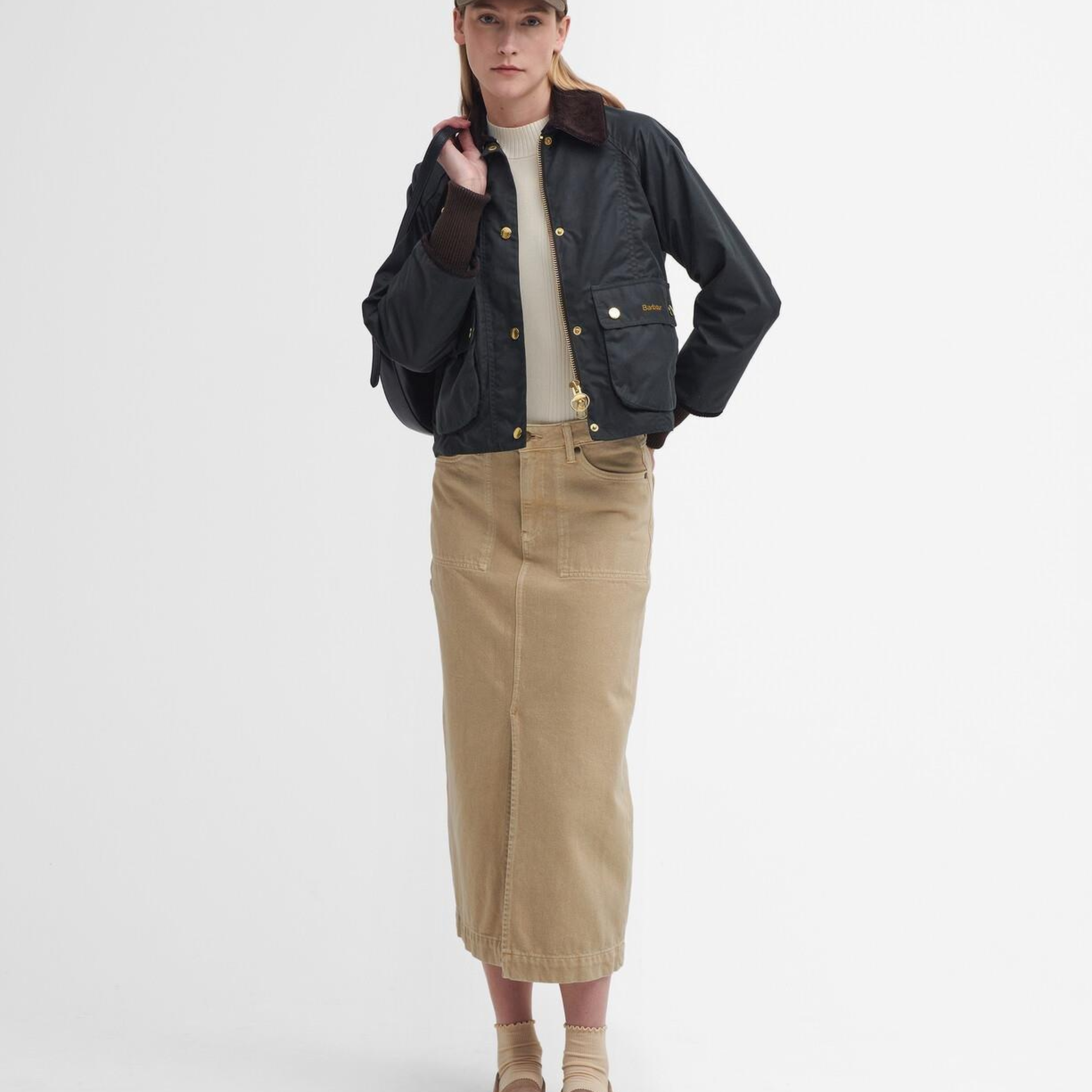 Barbour Cropped Beadnell Yağlı Ceket