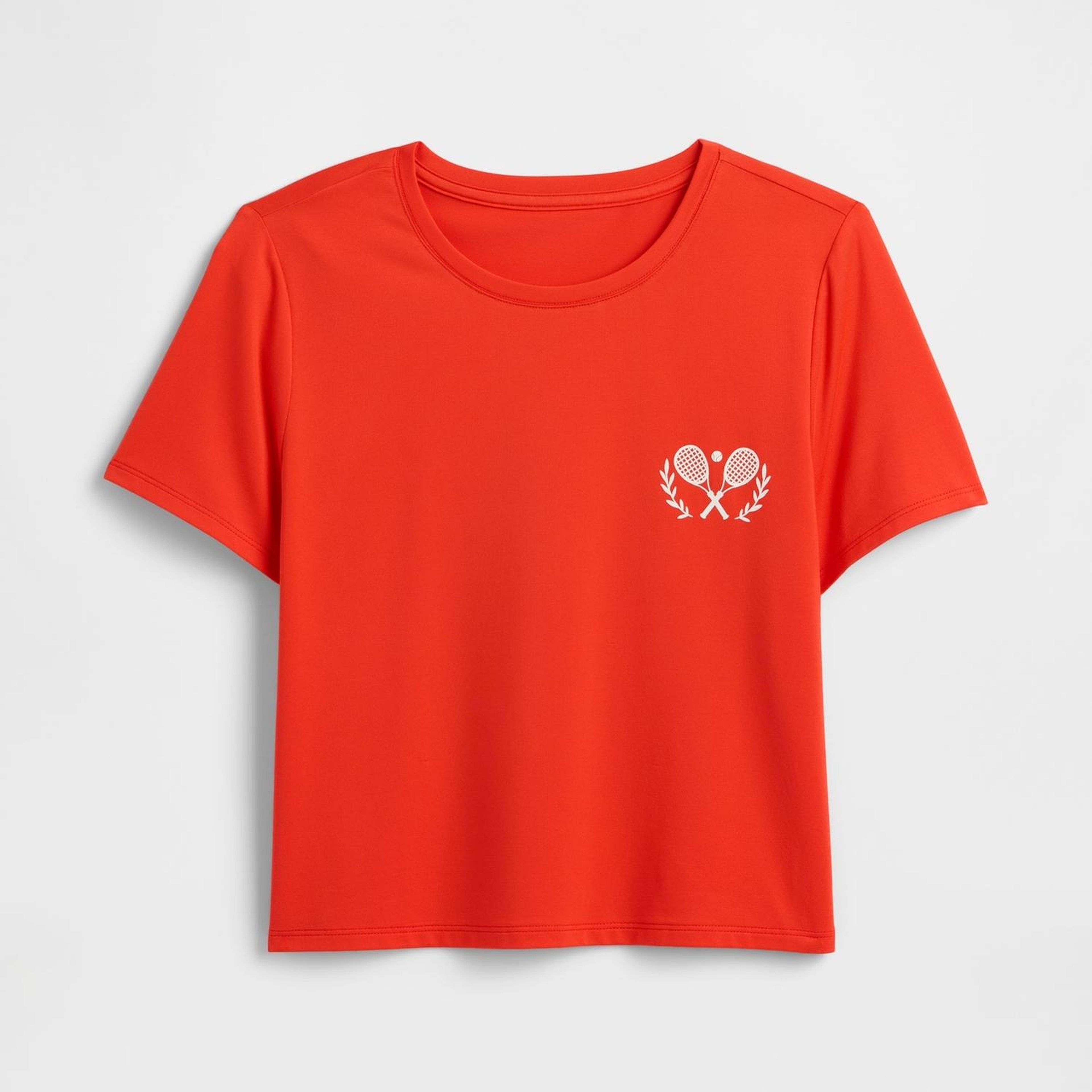 Kadın Kırmızı GapFit Brushed Jersey Crop T-Shirt