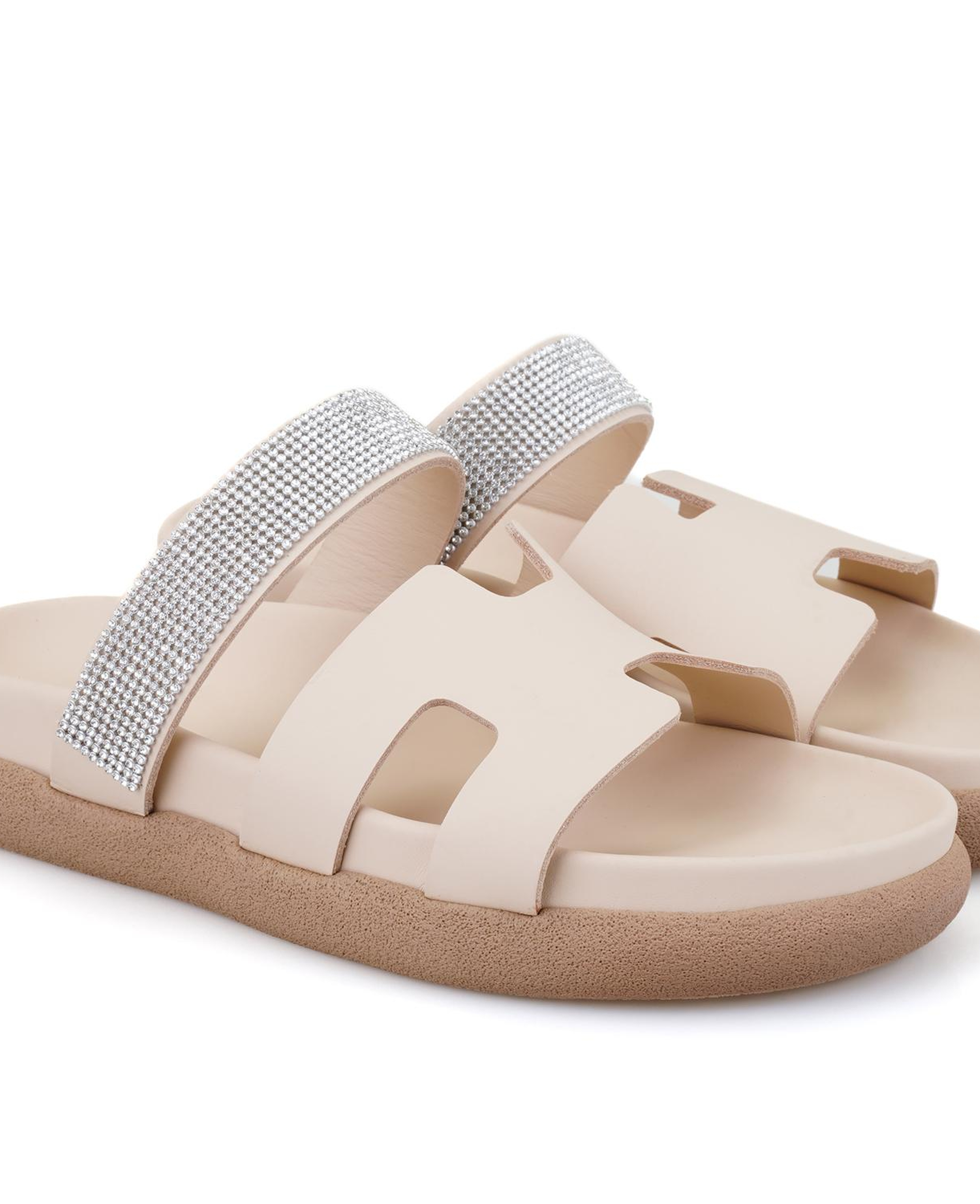 Fanetta Bej Kadın DesaComfort Tabanlı Deri Terlik