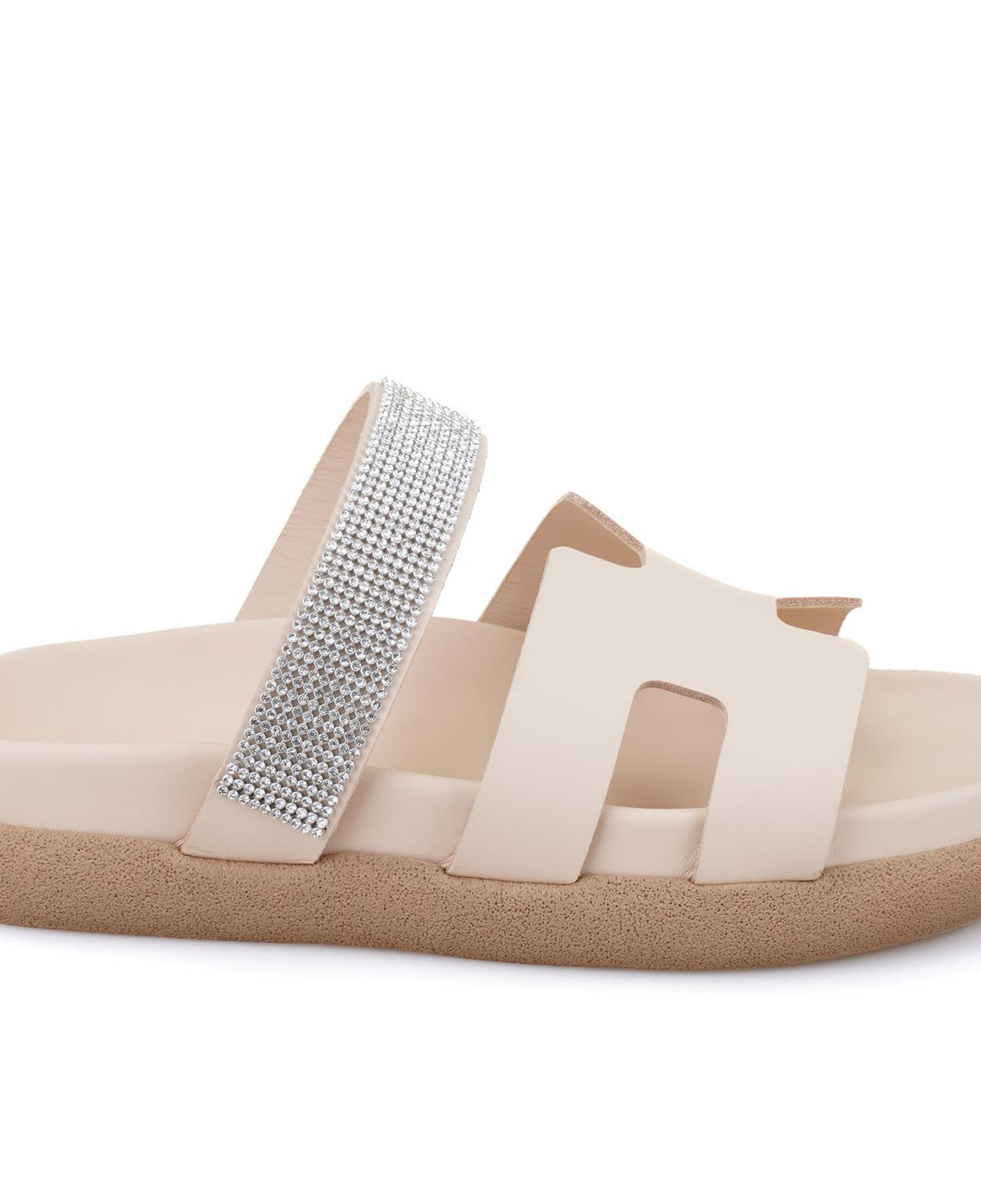 Fanetta Bej Kadın DesaComfort Tabanlı Deri Terlik