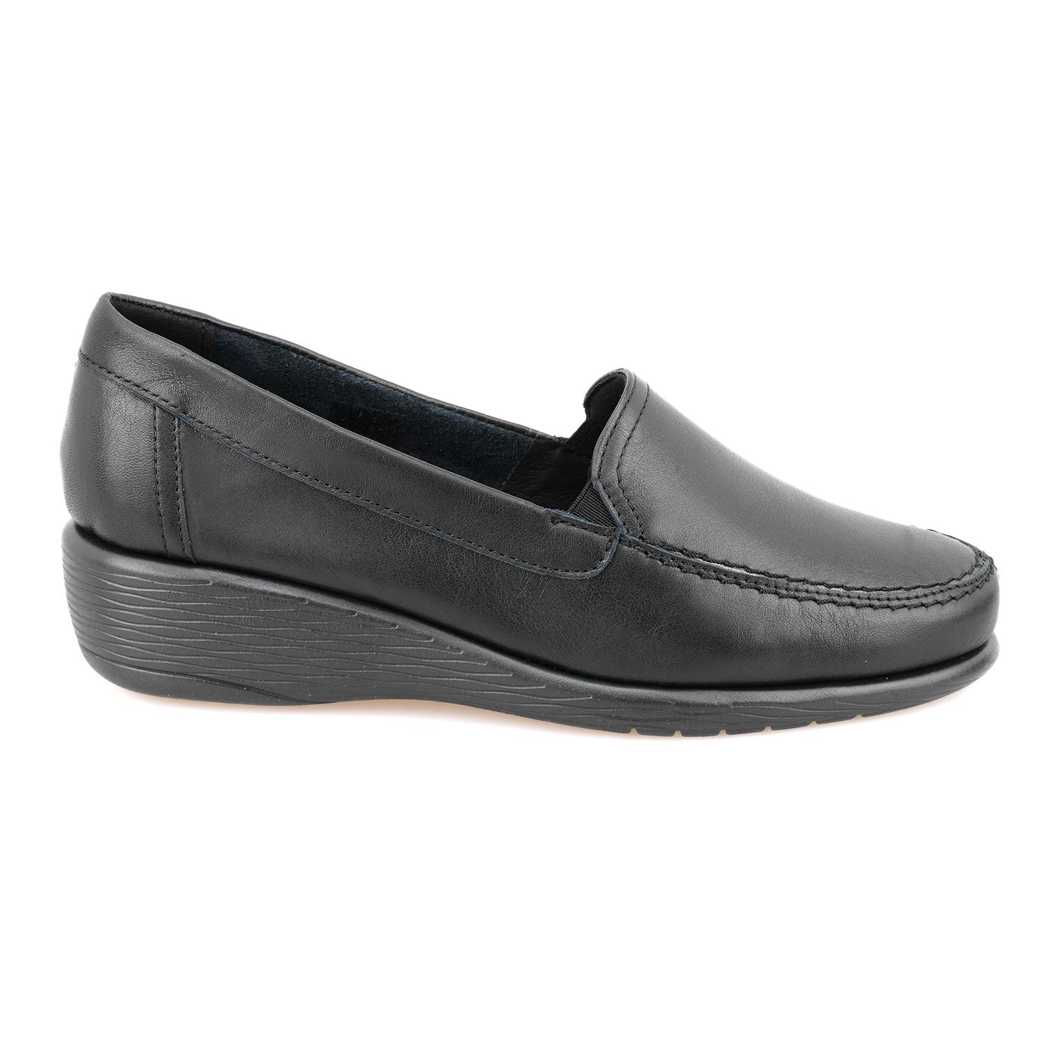 Kadın Siyah DesaComfort Deri Günlük Ayakkabı