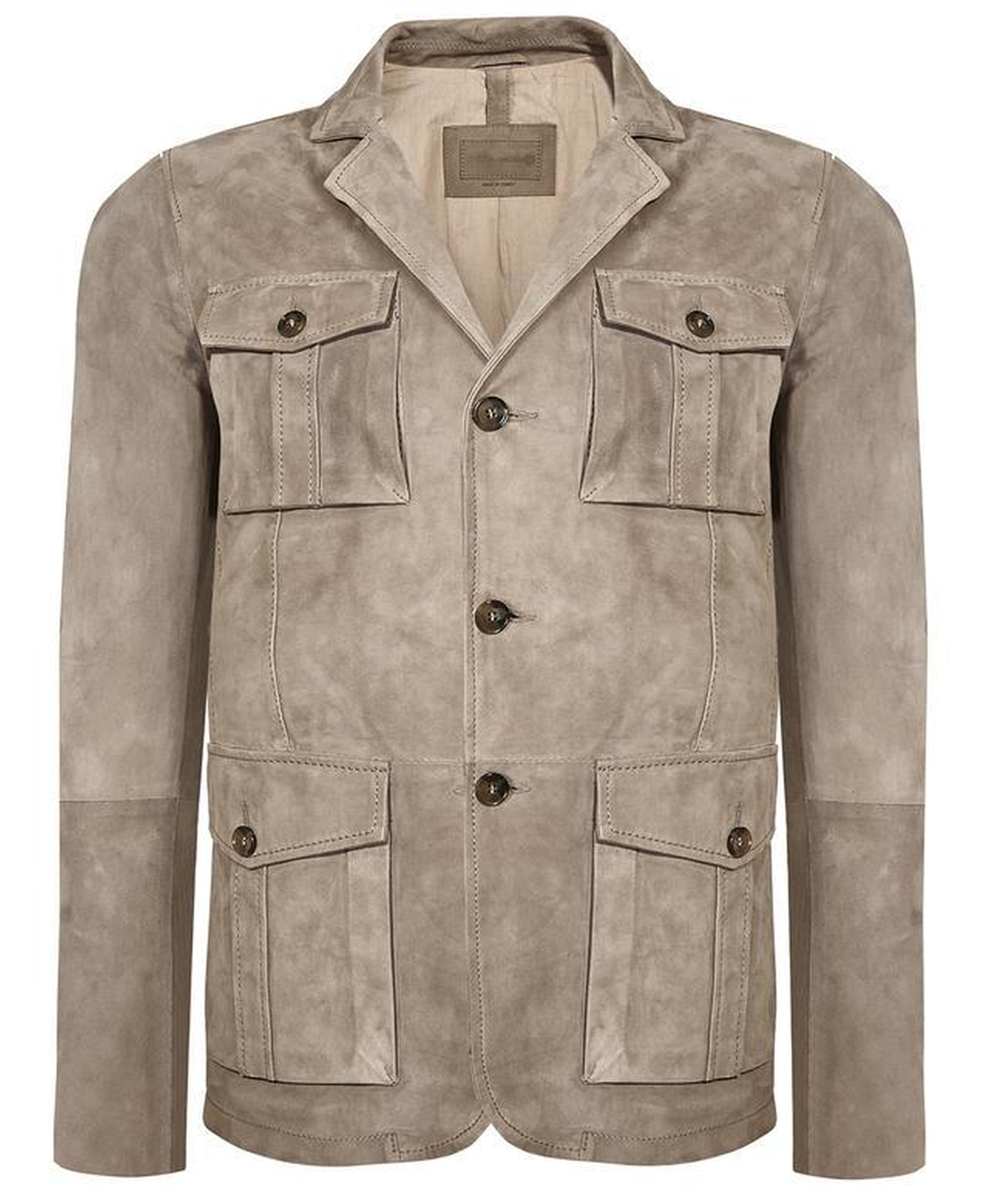 Antonin Bej Erkek Süet Safari Deri Ceket