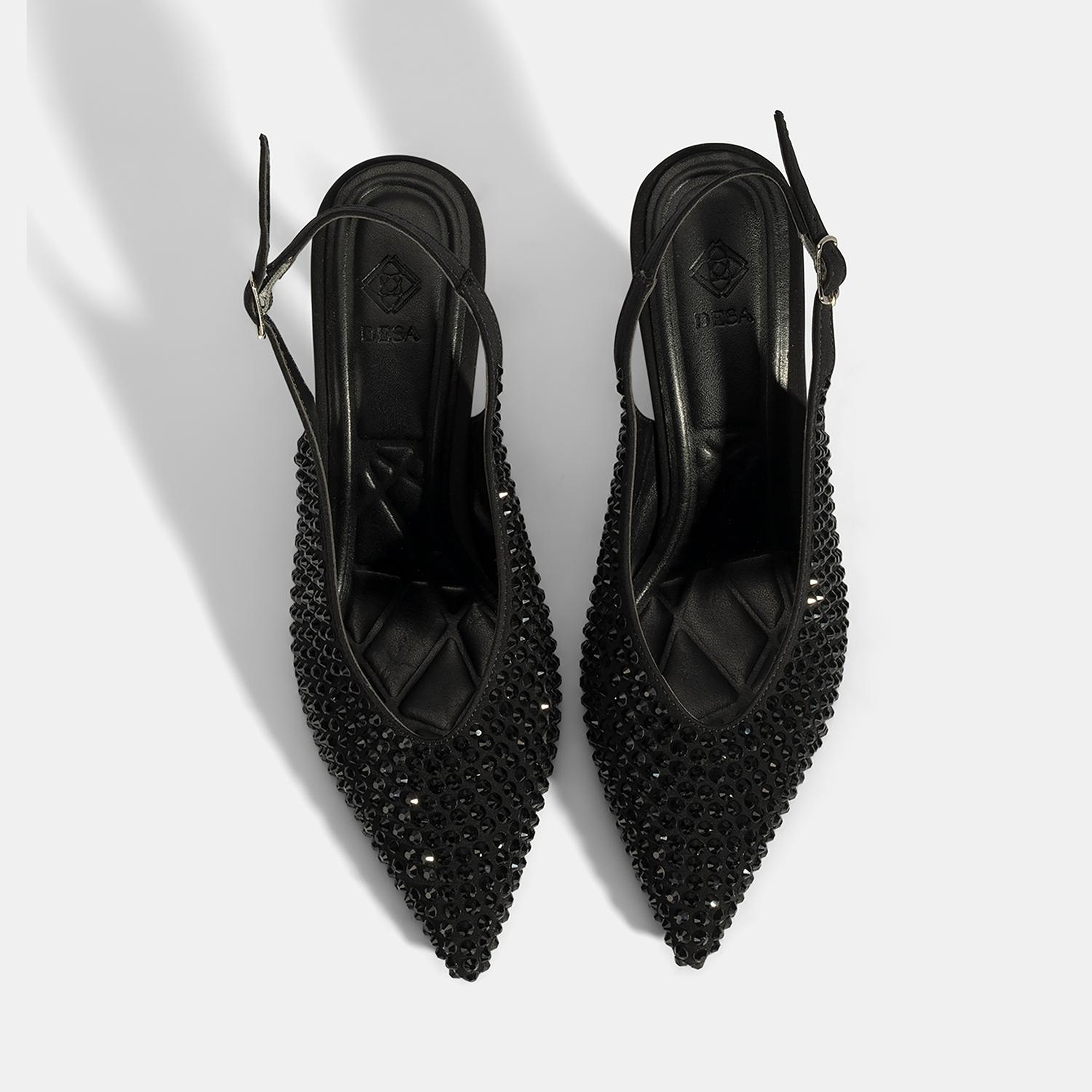 Kadın Siyah Ayarlanabilir Metal Tokalı Taşlı Abiye Ayakkabı