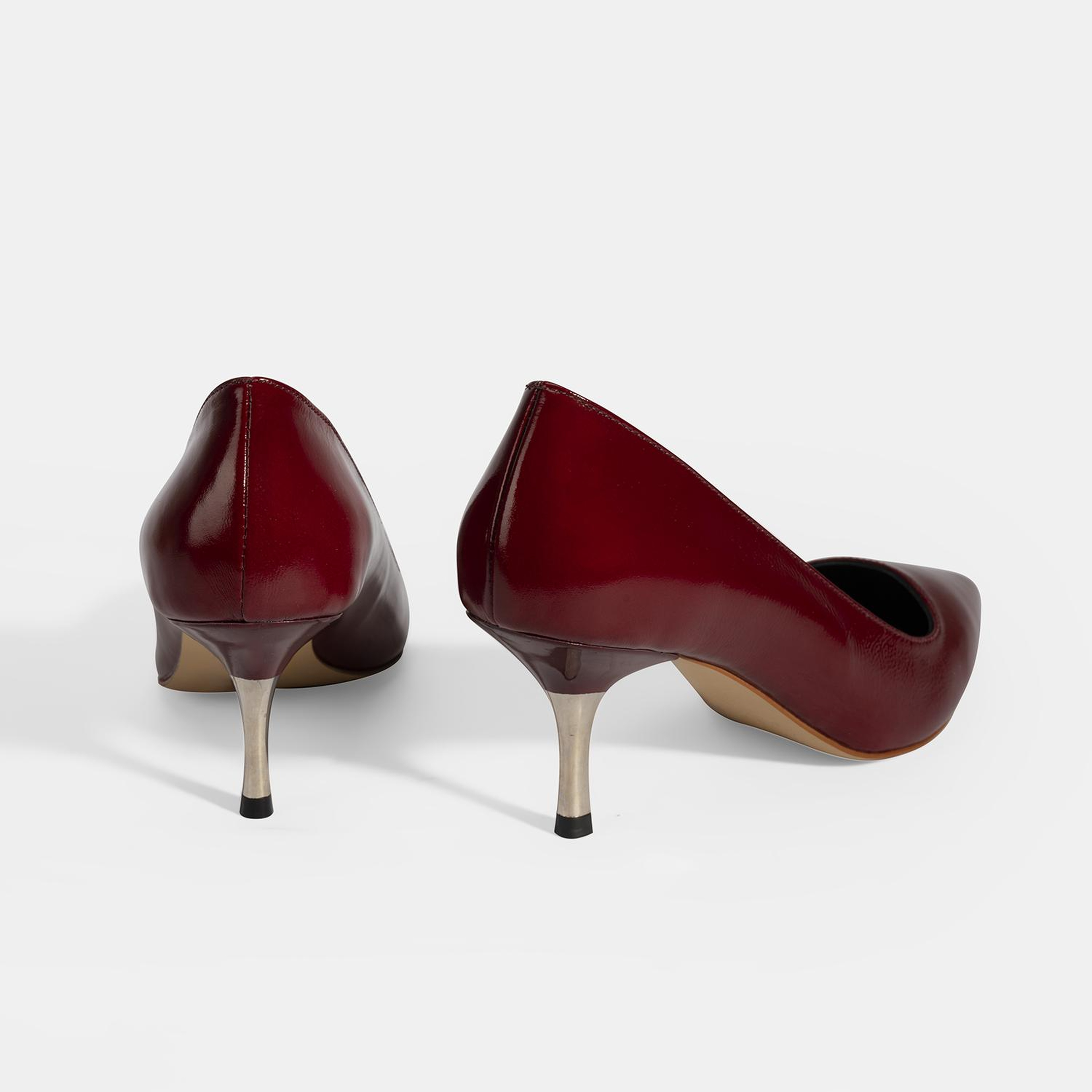 Kadın Bordo Deri Stiletto