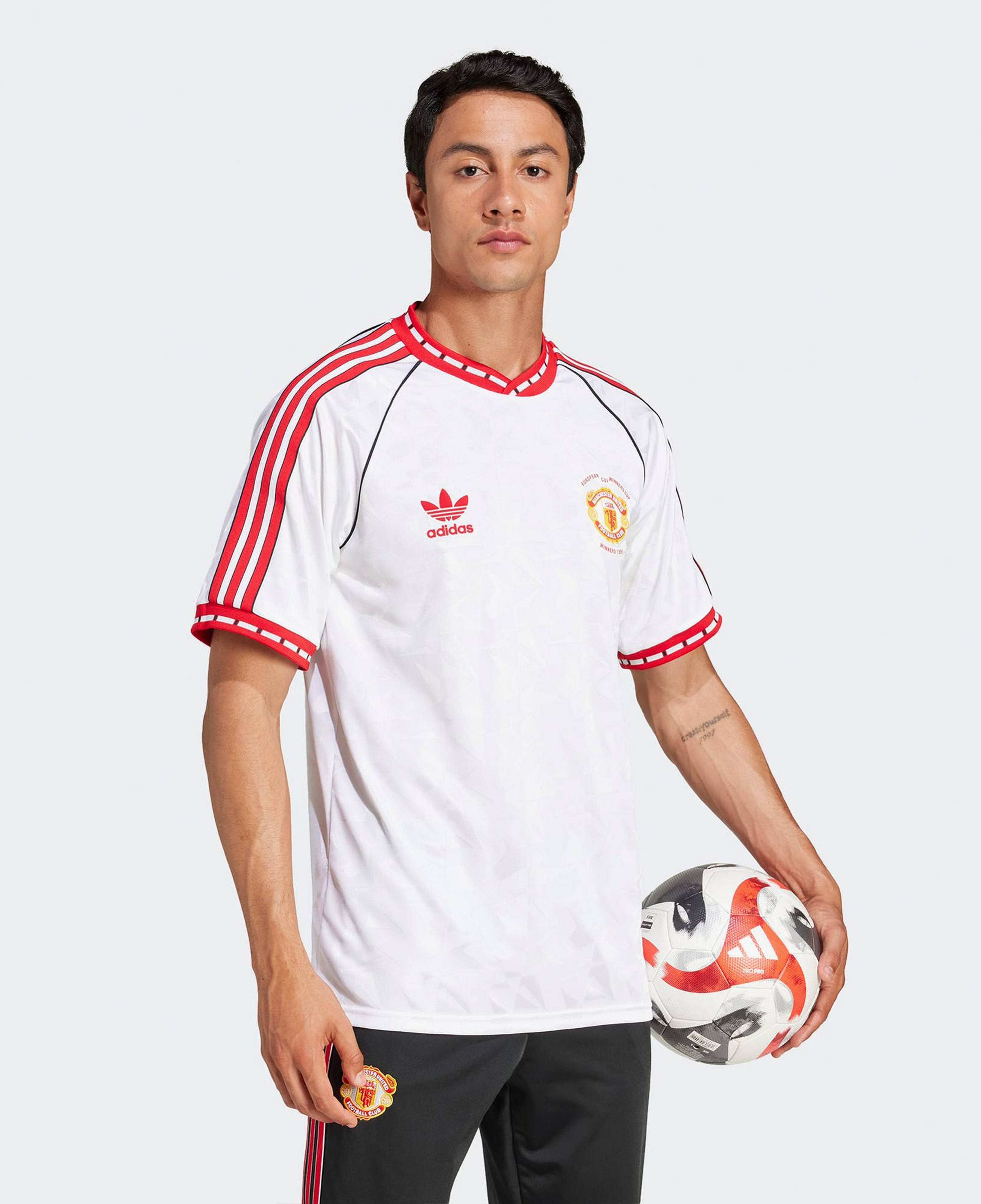 adidas Manchester United Retro Erkek Beyaz T-Shirt