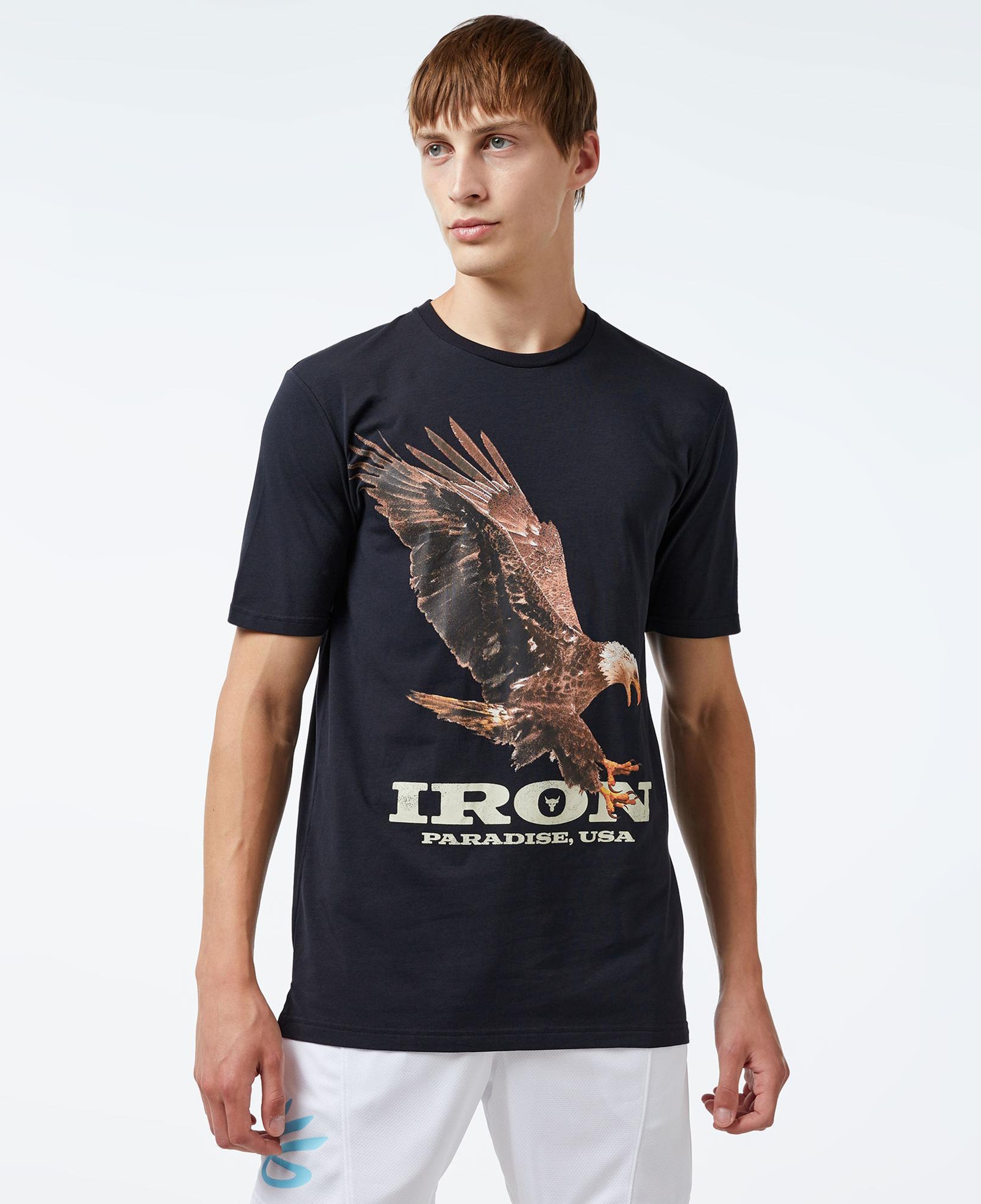 Under Armour Pjt Rck Eagle Graphic Ss Erkek Siyah T-Shirt