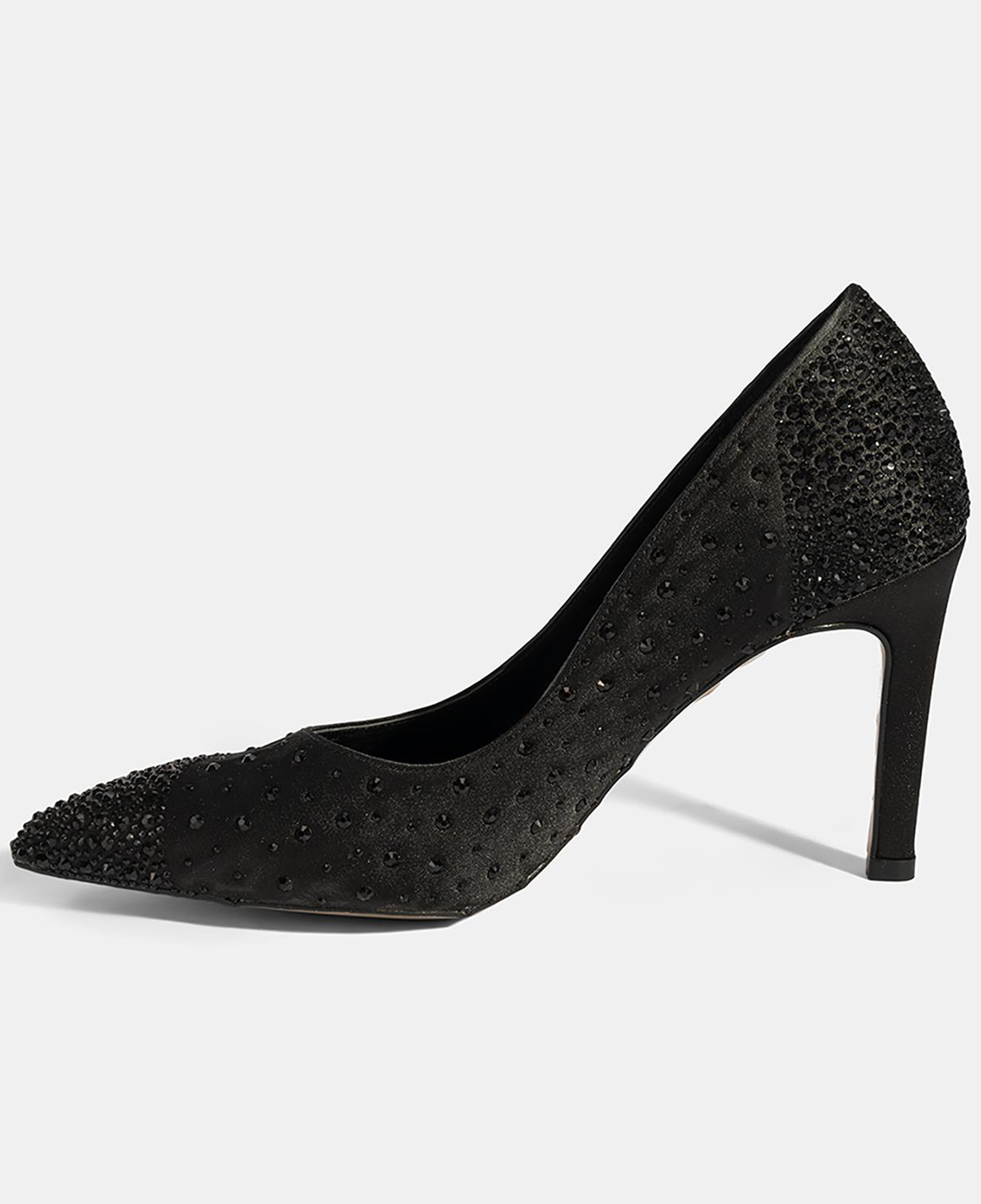 Kadın Siyah Taşlı Sivri Burunlu Topuklu Abiye Ayakkabı