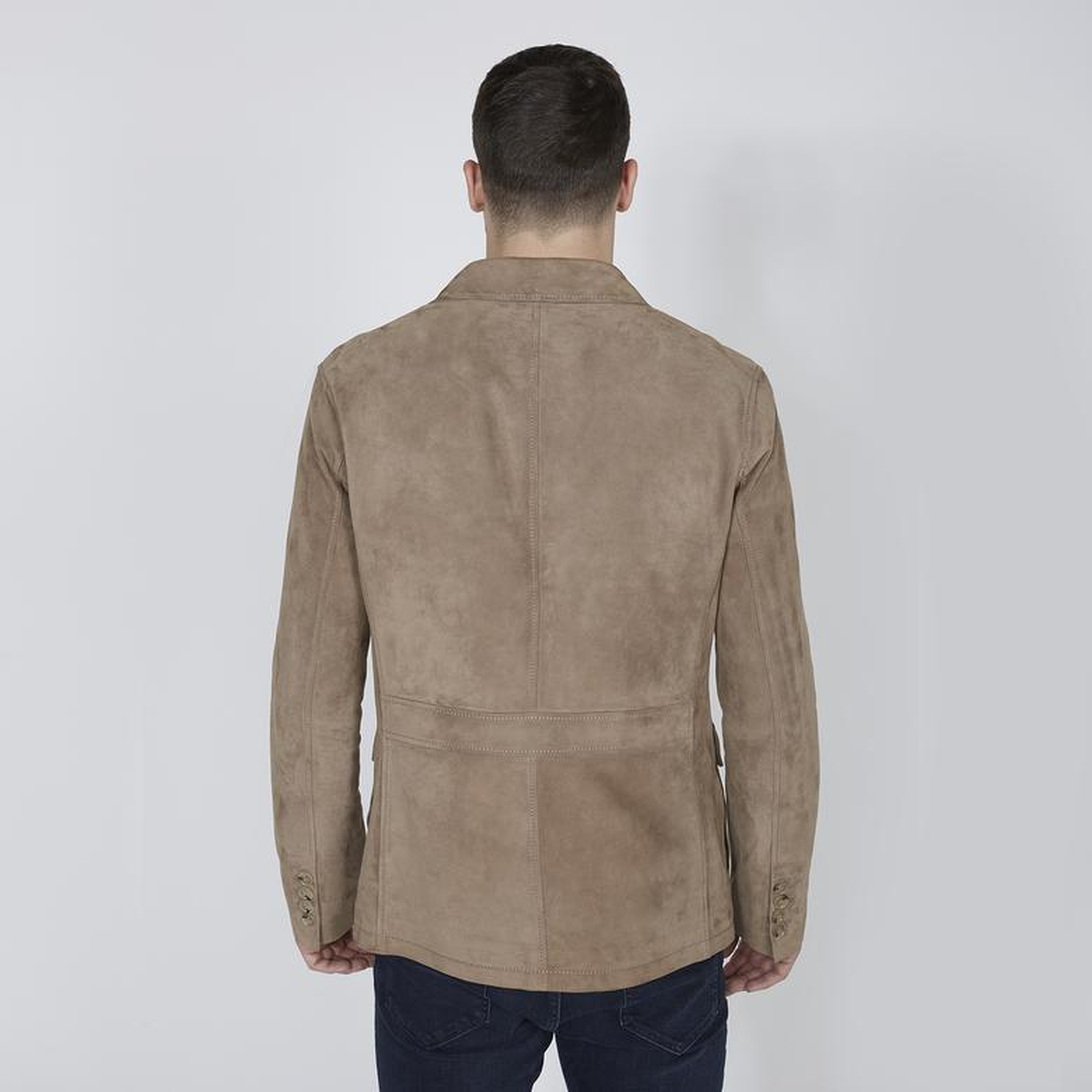 Antonin Bej Erkek Süet Safari Deri Ceket