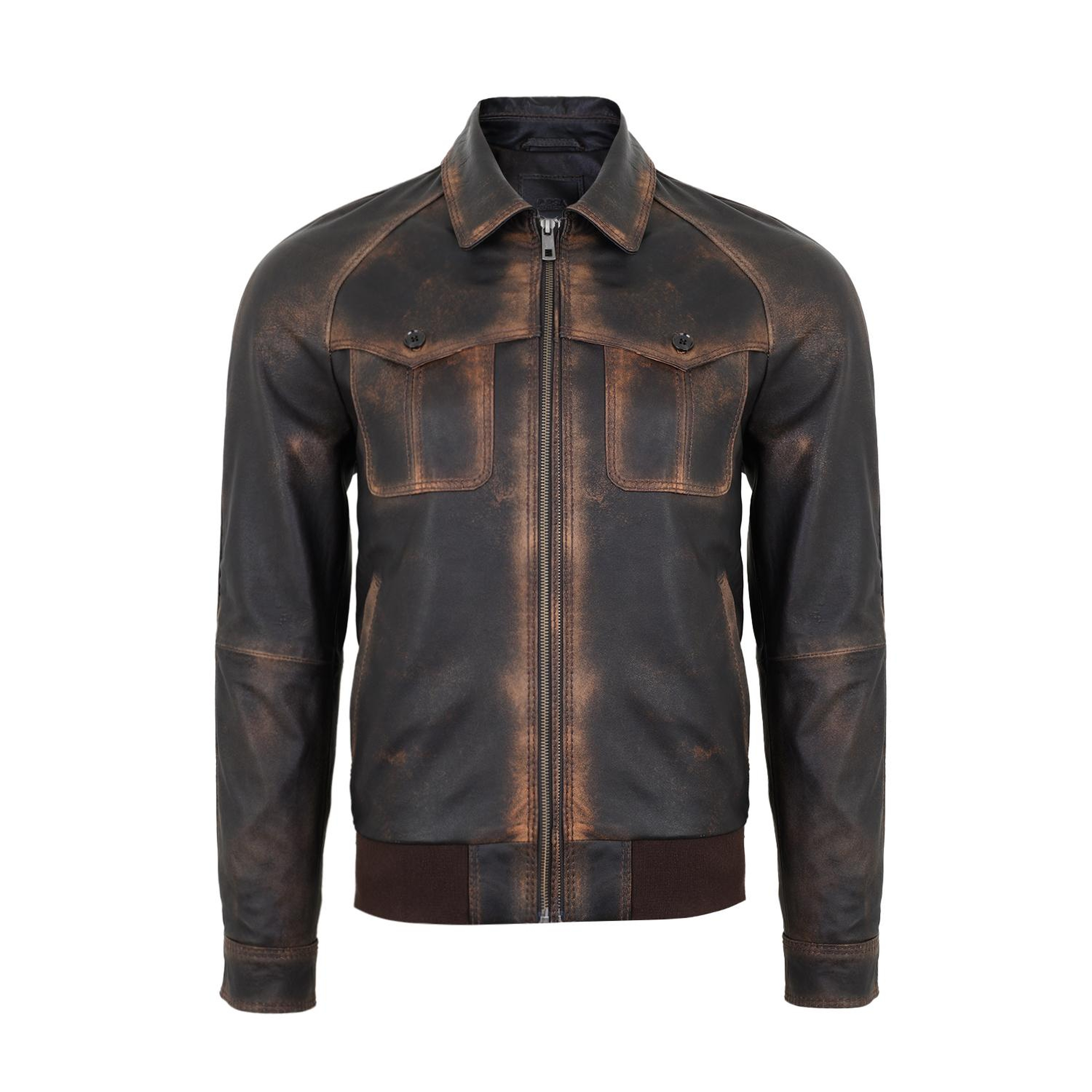 Akon Kahve Erkek Vintage Deri Mont