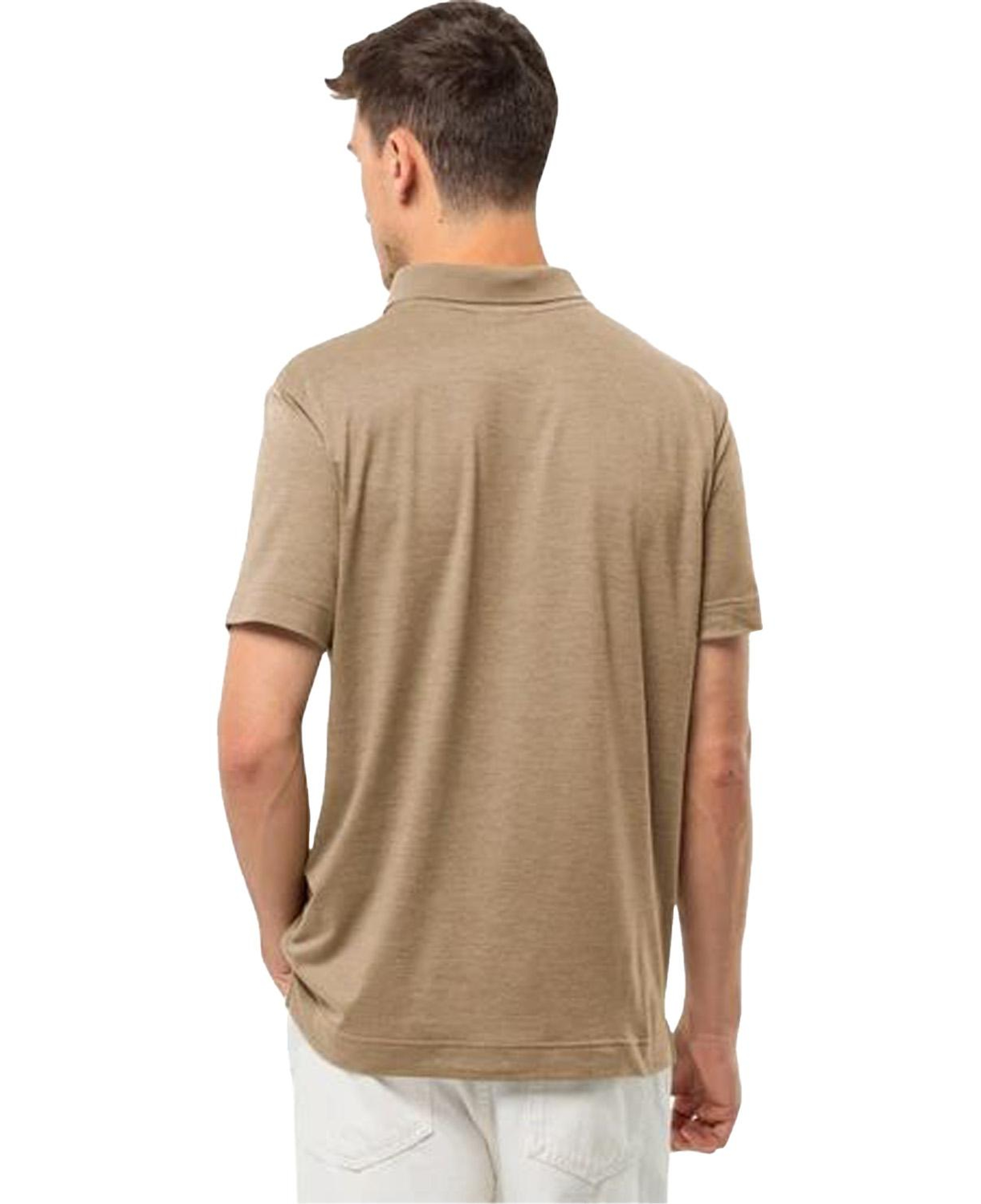 Jack Wolfskin Travel Erkek Bej Polo Tişört