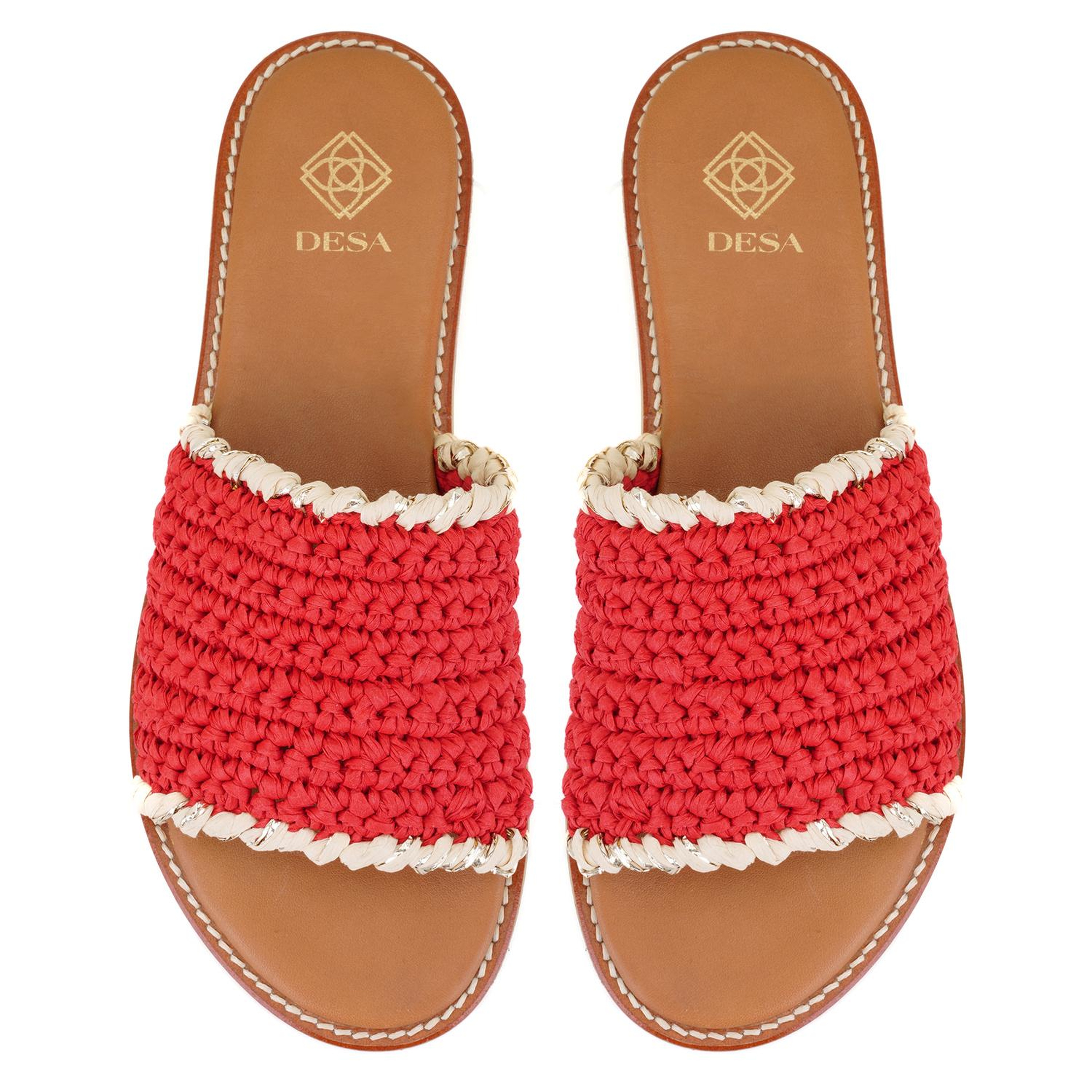 Kadın Kırmızı Örgülü Terlik