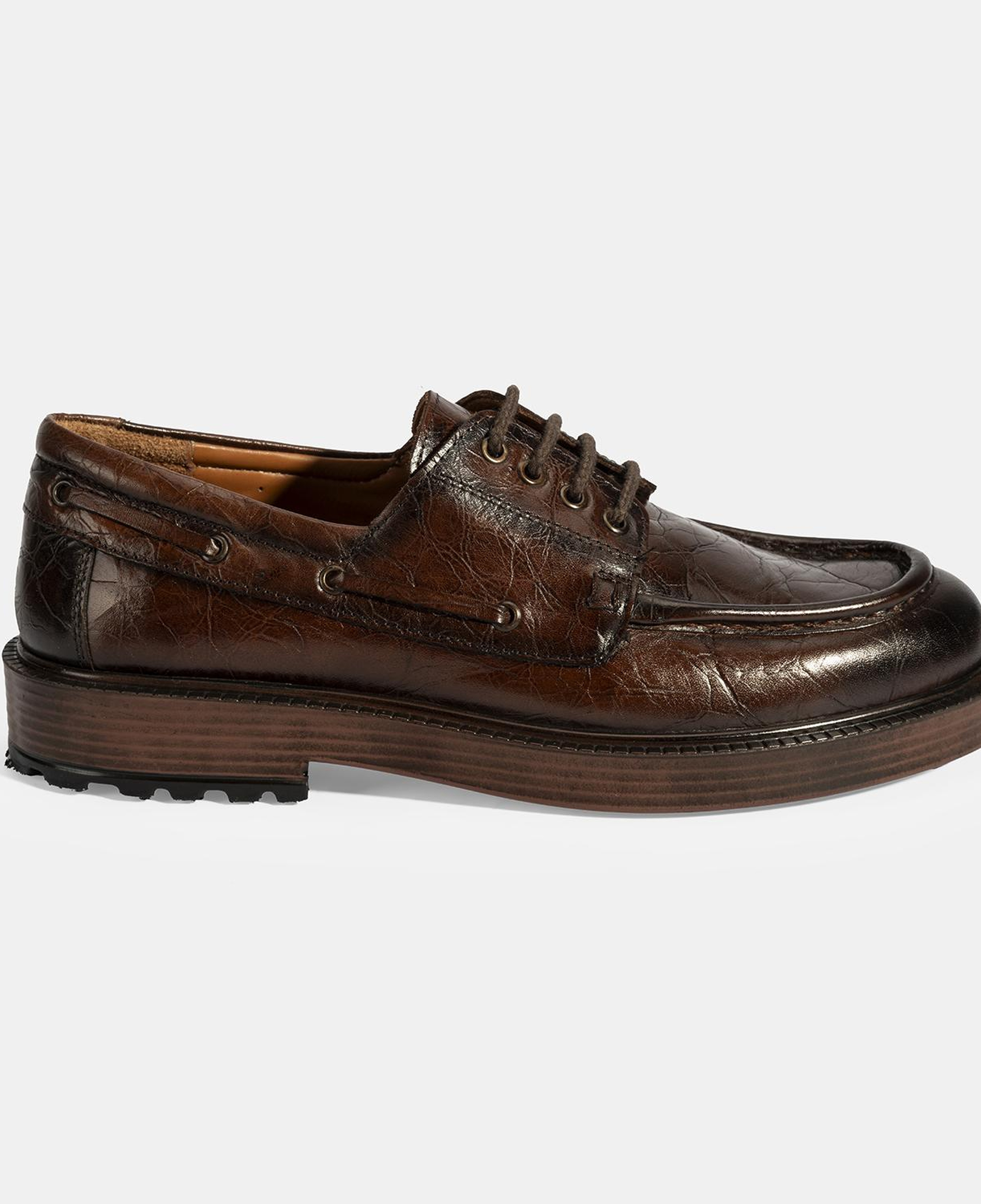 Erkek Kahve Bağcıklı Deri Günlük Ayakkabı