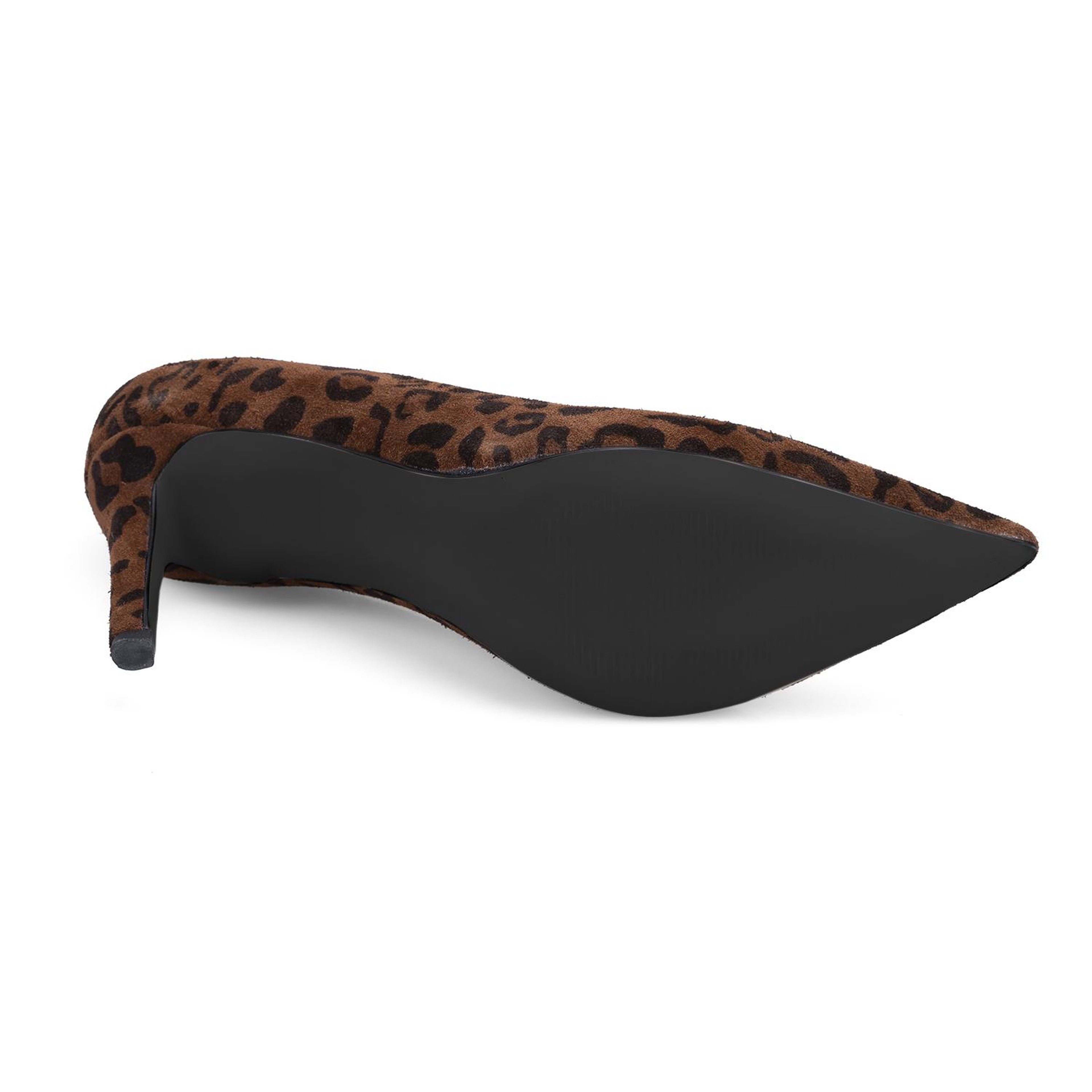 Kadın Leopar Süet Stiletto