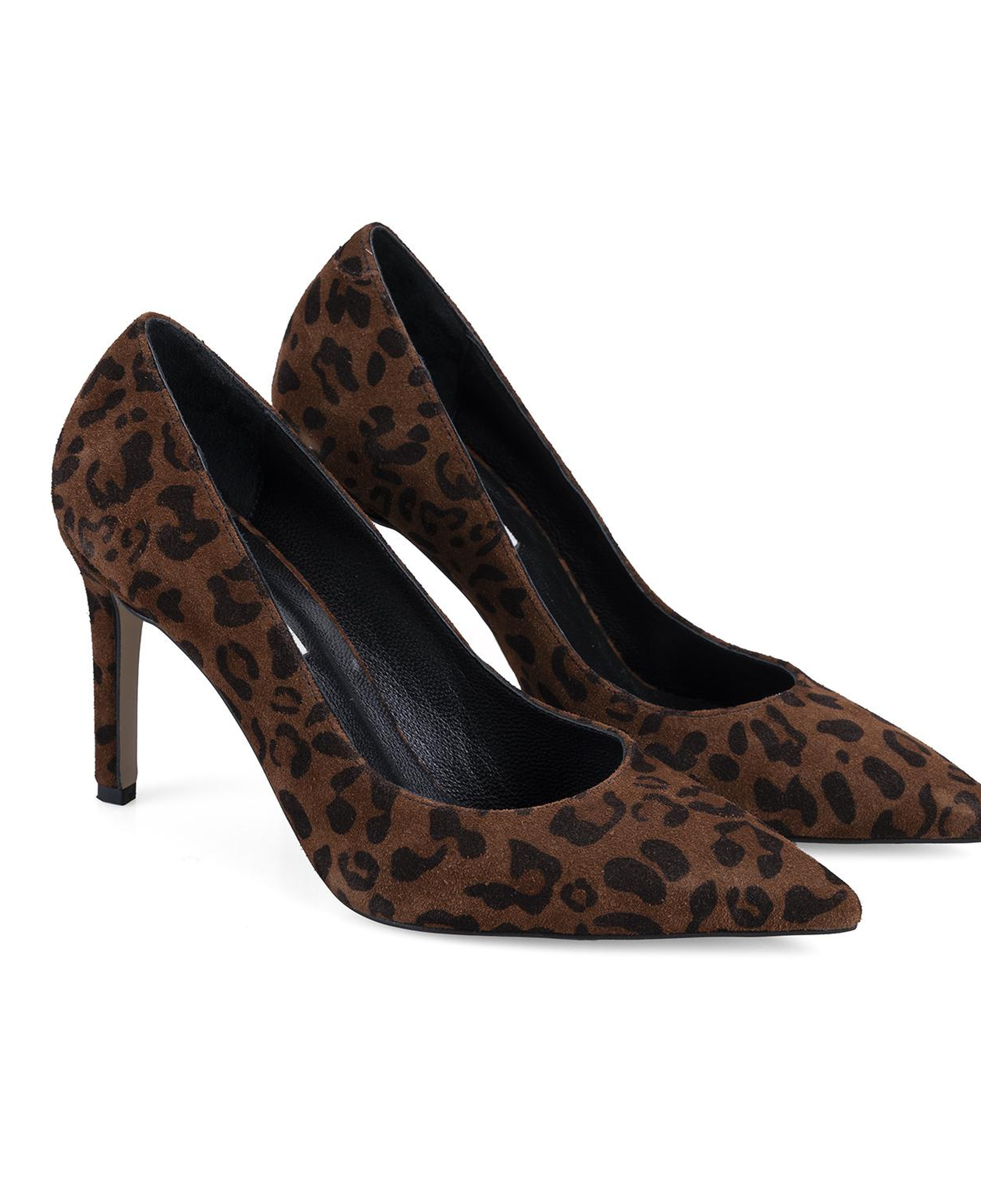 Kadın Leopar Süet Stiletto