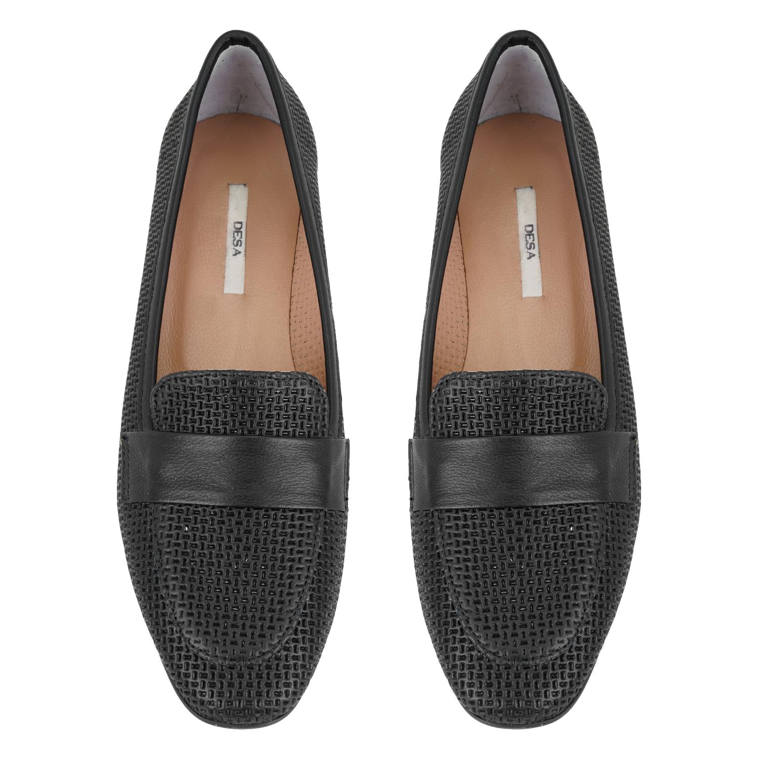 Kadın Siyah Deri Loafer