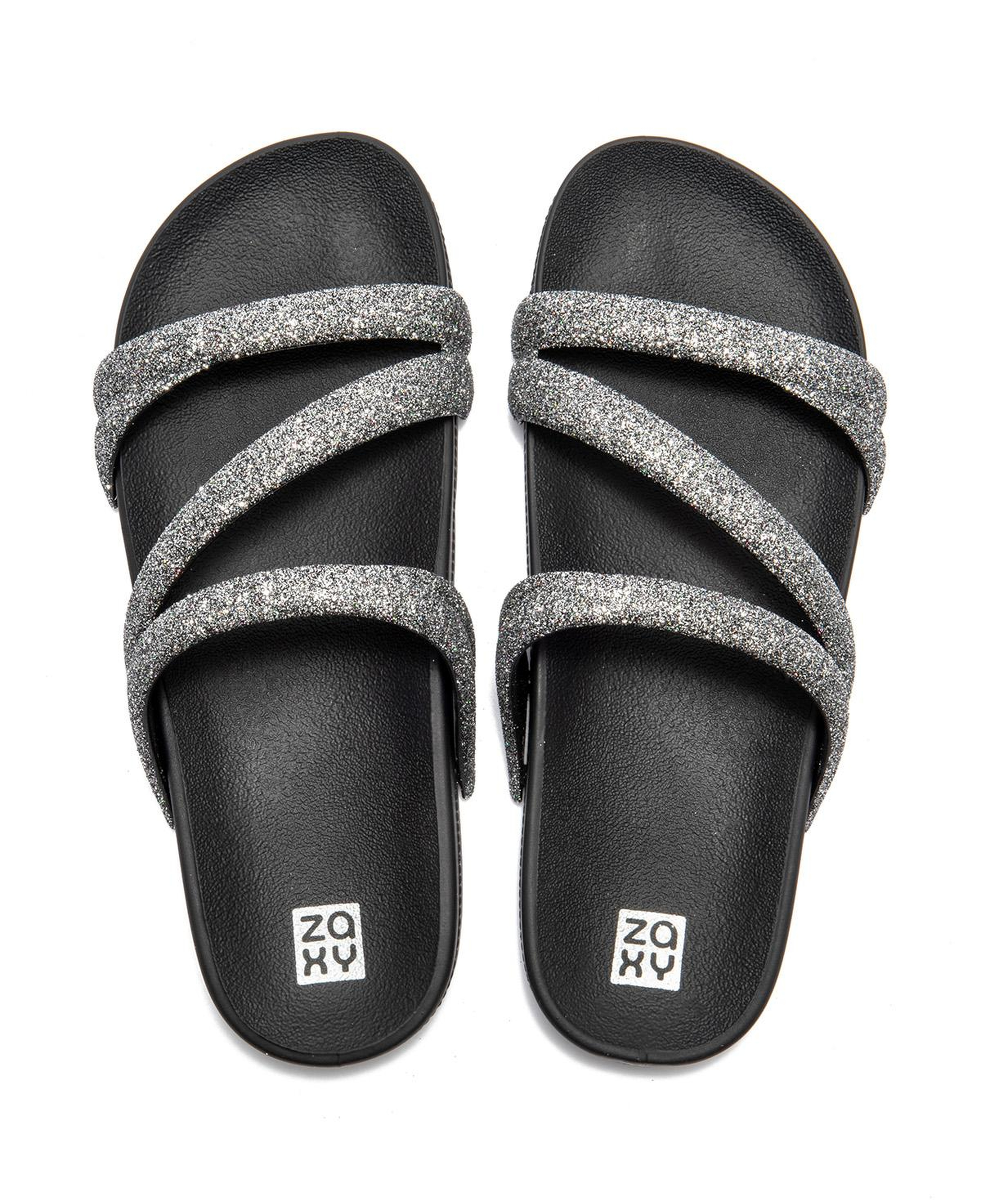 Glitter Tam Ad Kadın Terlik Gri Siyah 35/42