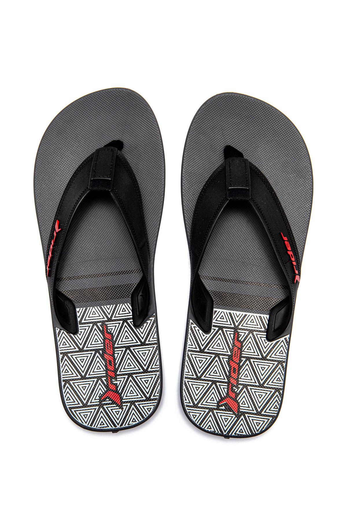 Impulse Graphics Erkek Parmak Arası Terlik Gri-Siyah 39/46