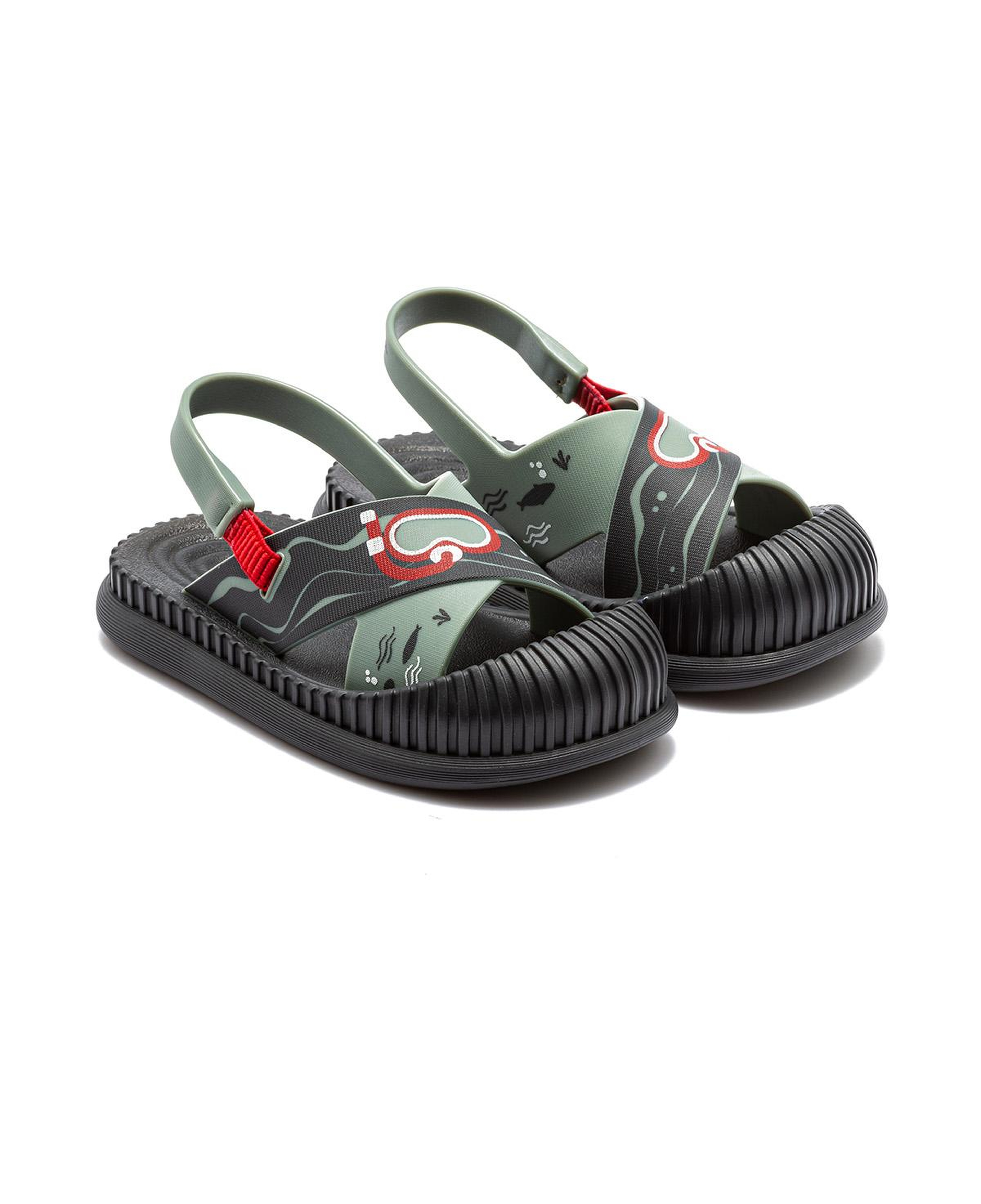 Fun Sea Çocuk Sandalet Gri-Yeşil 19/27