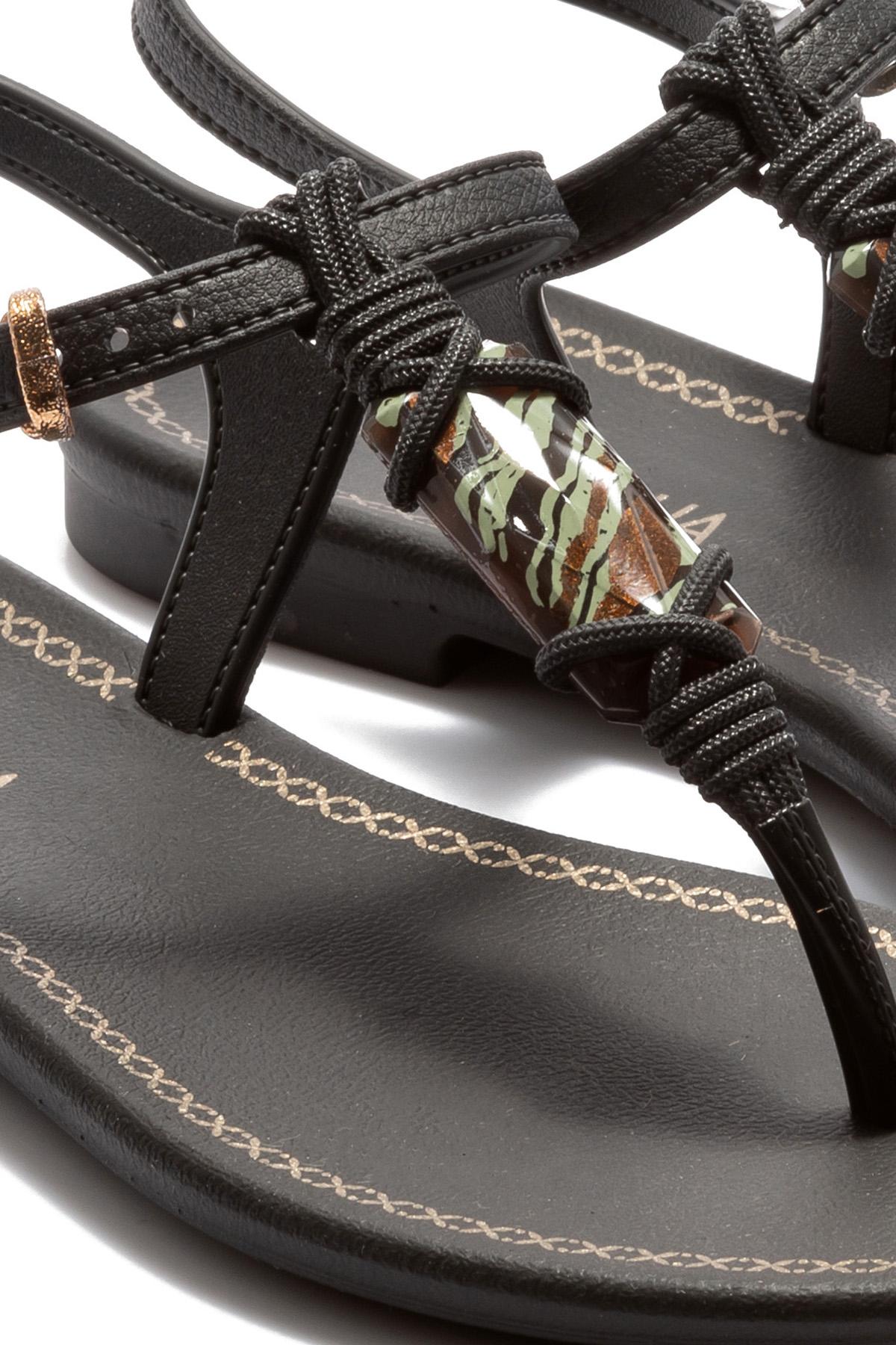 Cacau Rustica Kadın Parmak Arası Sandalet Siyah 35/40