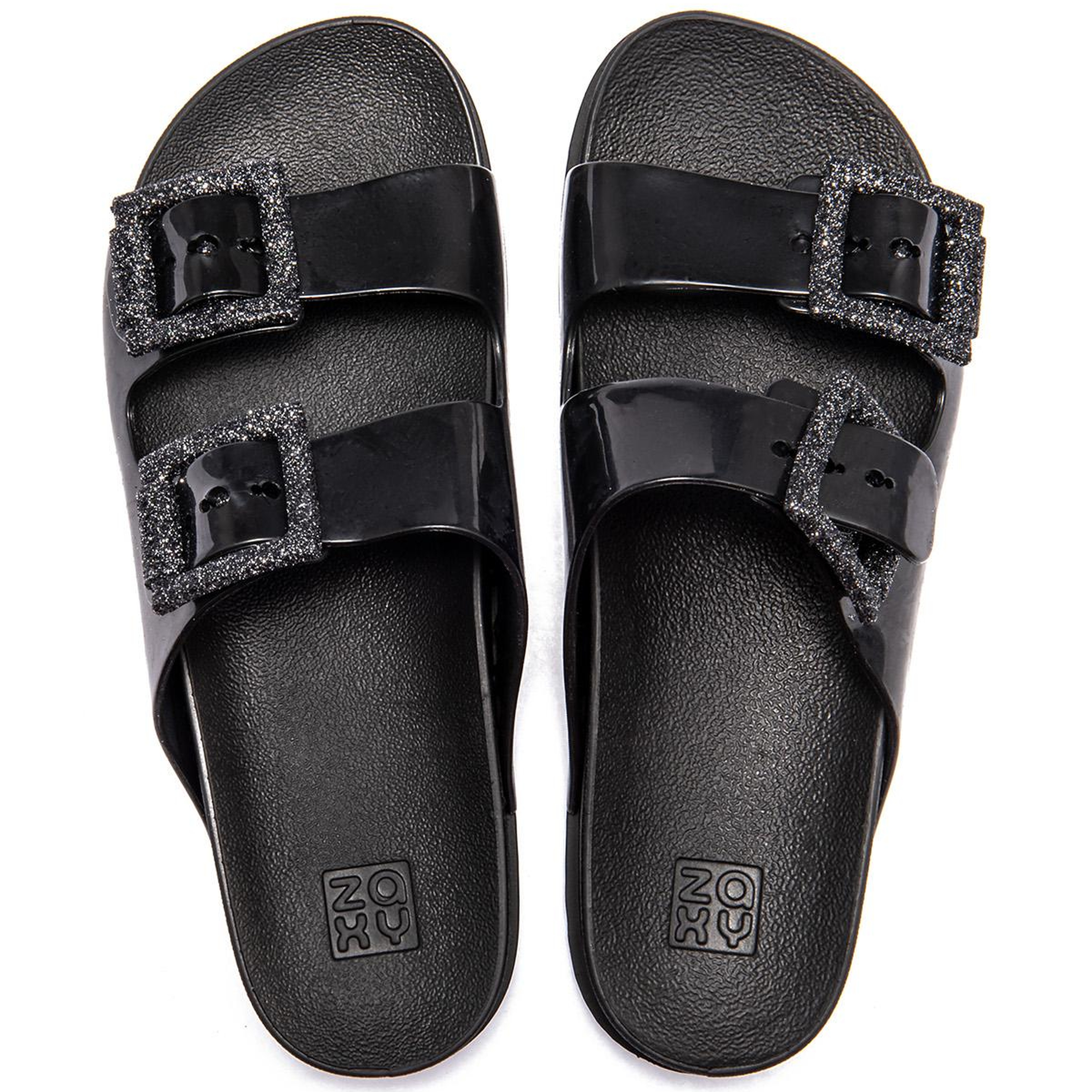 Partner New Çift Bantlı Kadın Terlik Parlak Siyah 35/42